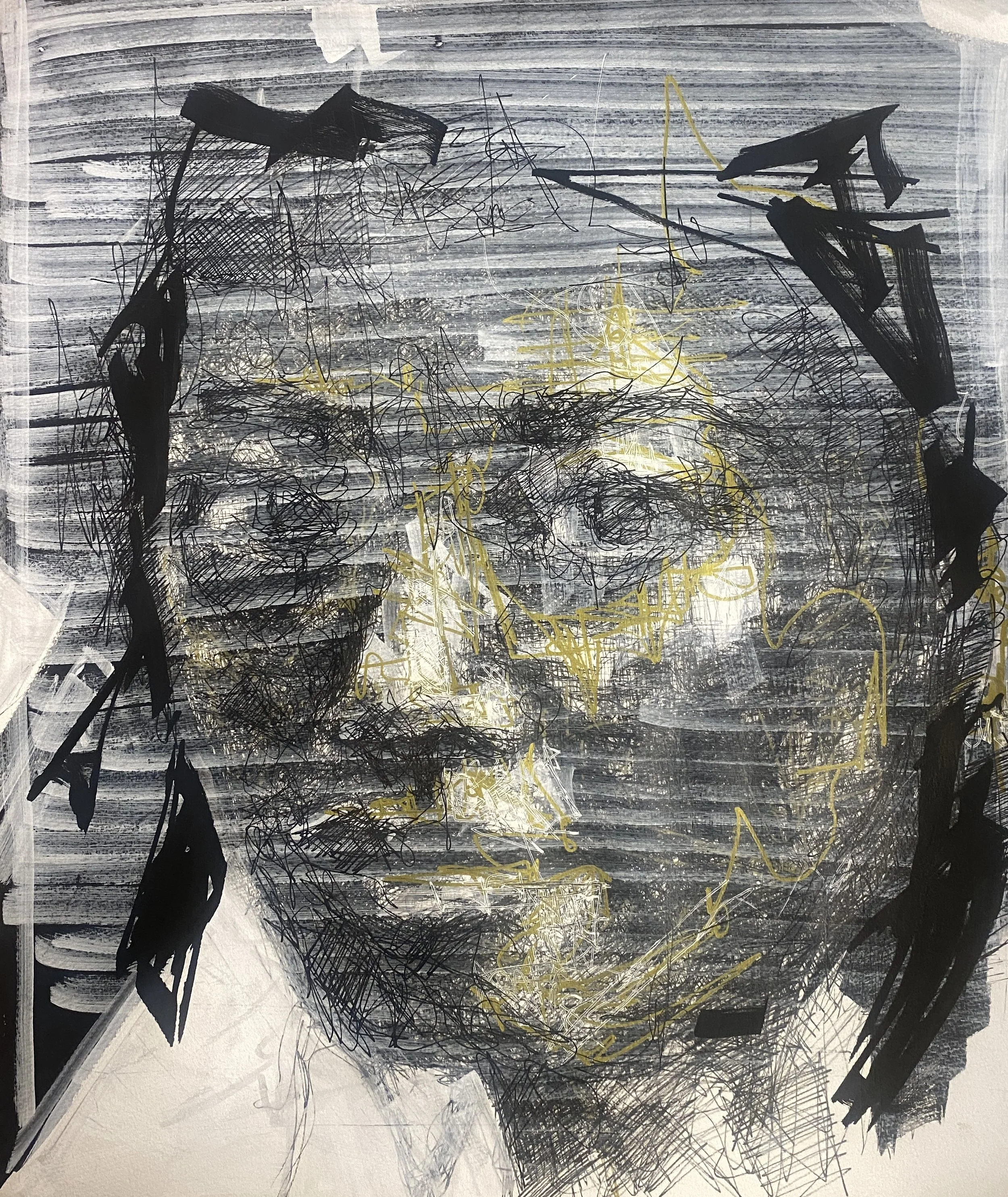 Tiara, (2024), Fineline pen and Marker on paper