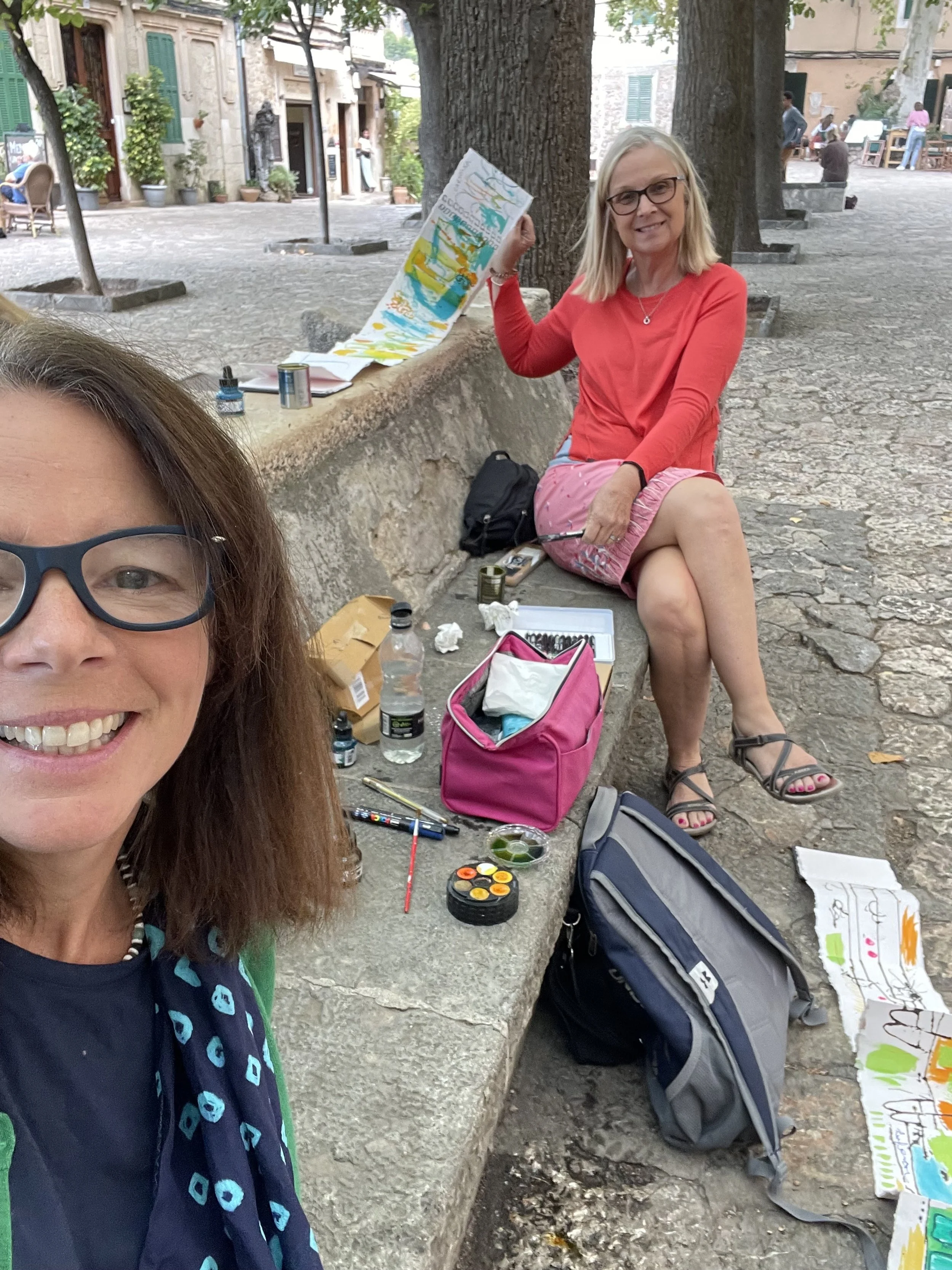 Two artists on an art day out