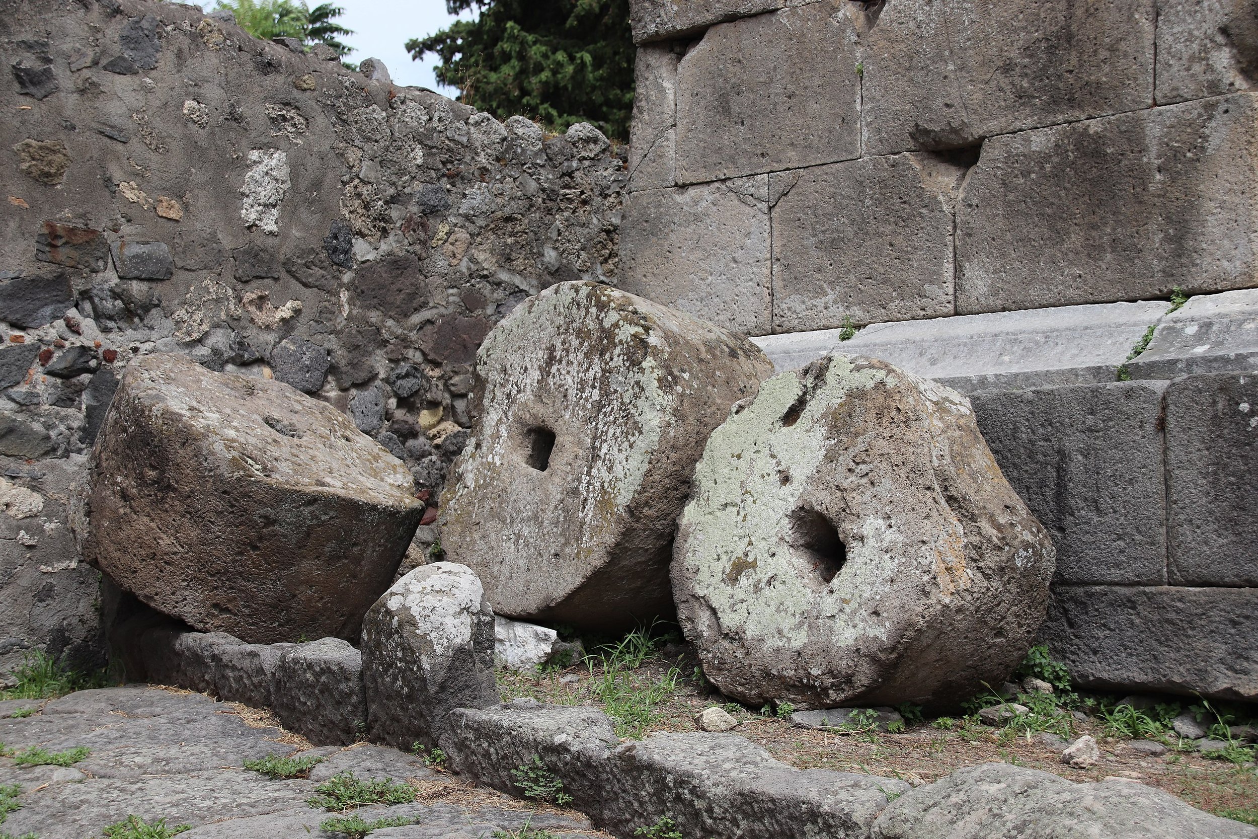 Millstones from Pompeii, Italy; 1st c. CE