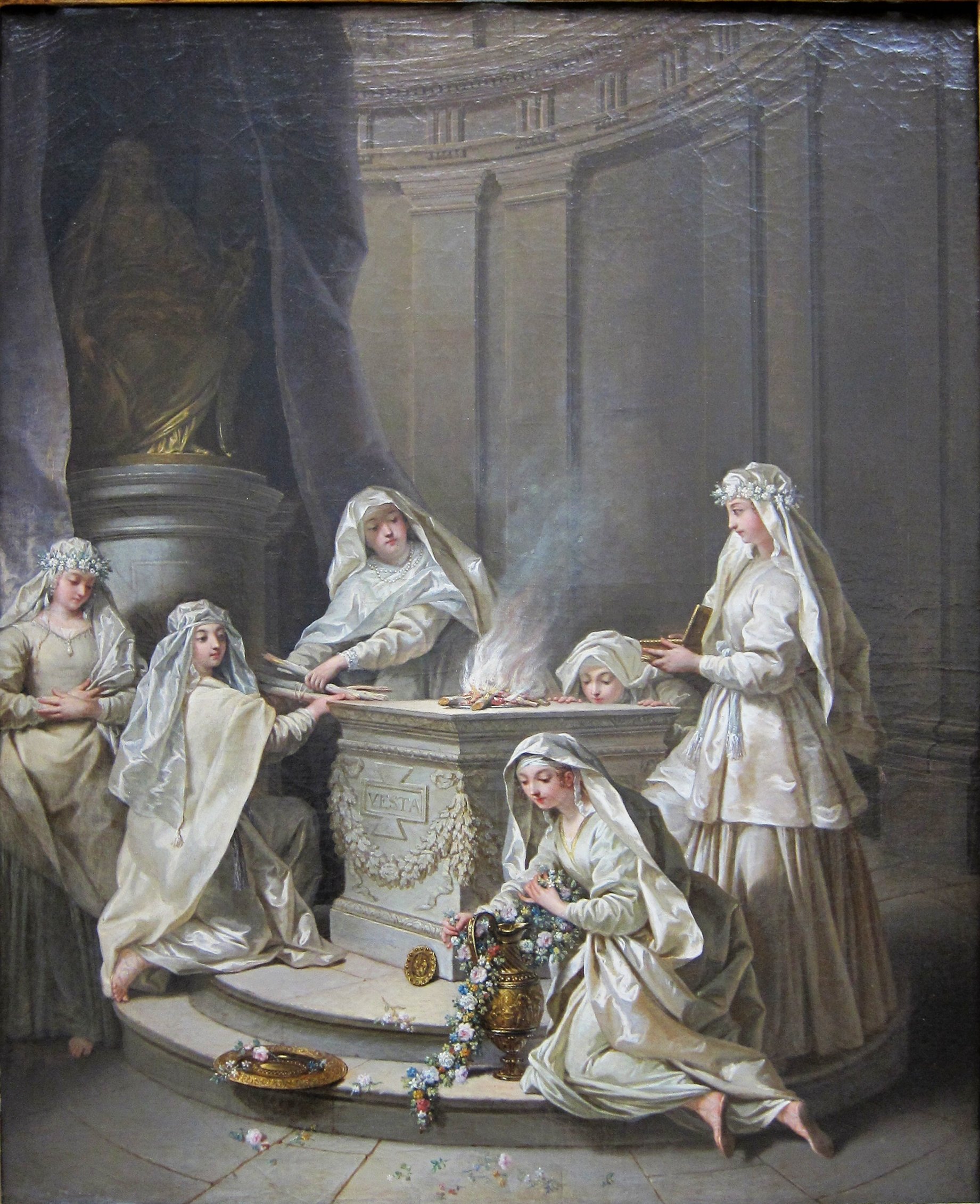 The Vestals tending the hearth fire; Vierges Antiques; Jean Raoux (1727)
