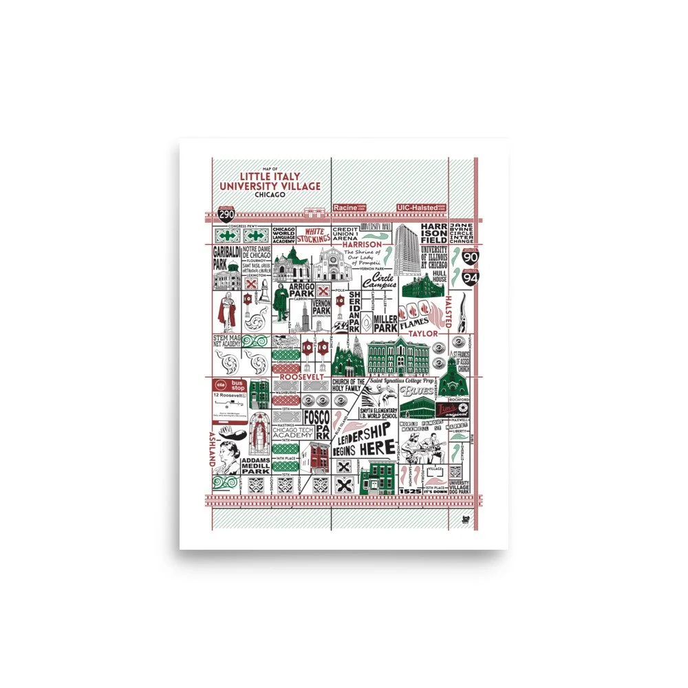 Portage Park Map: Chicago Art Prints for Sale — Joe Mills Illustration