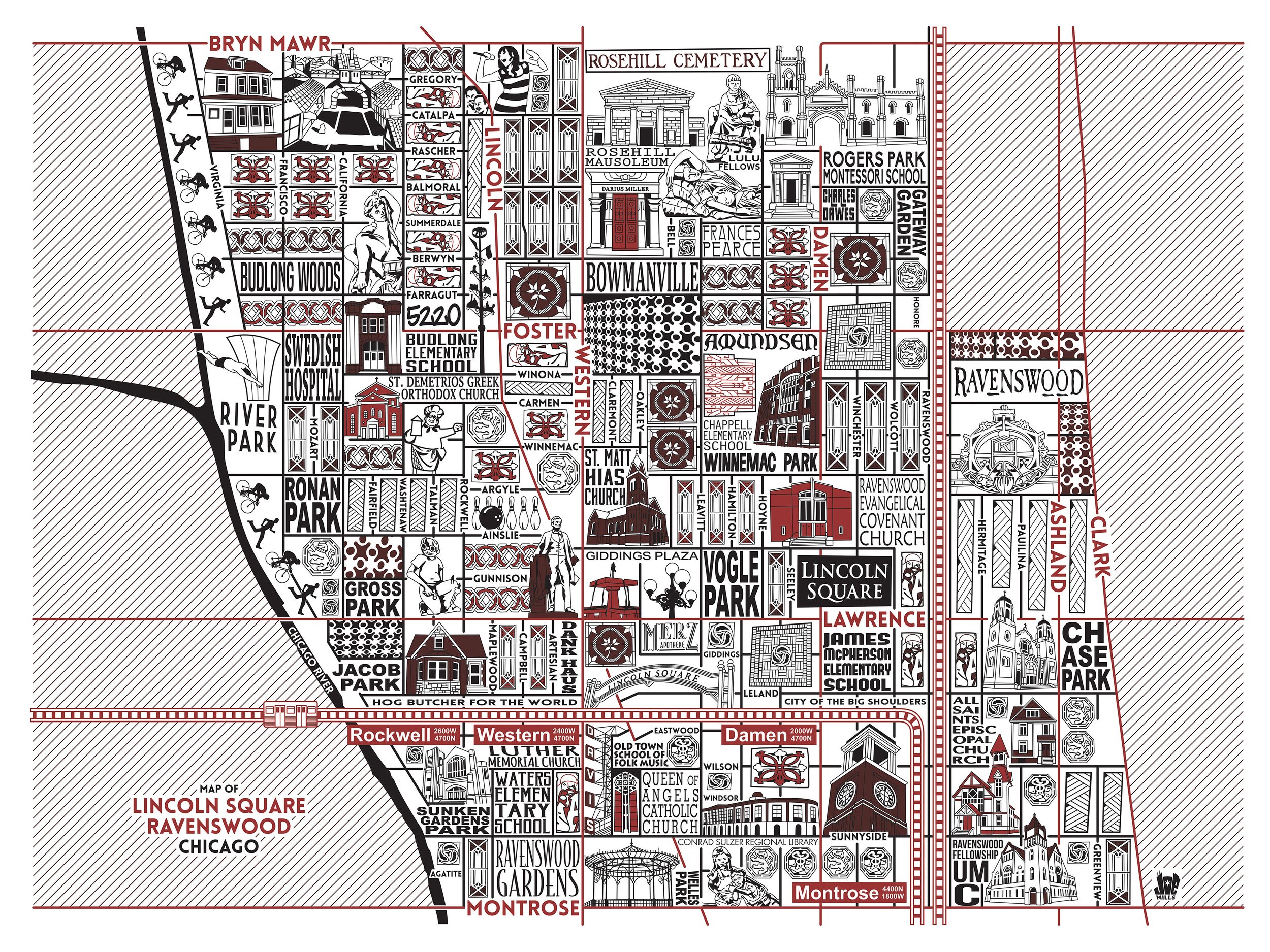 Lincoln Square and Ravenswood Map