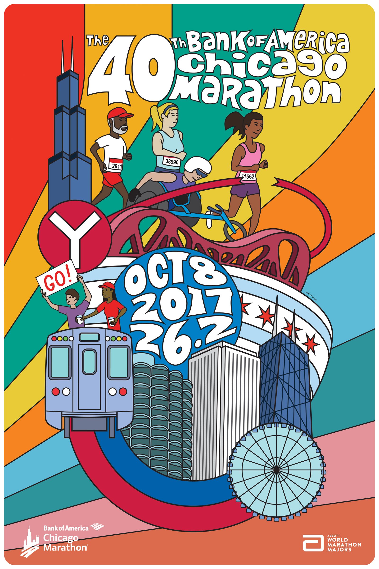 Bank of America Chicago Marathon Poster — Joe Mills Illustration