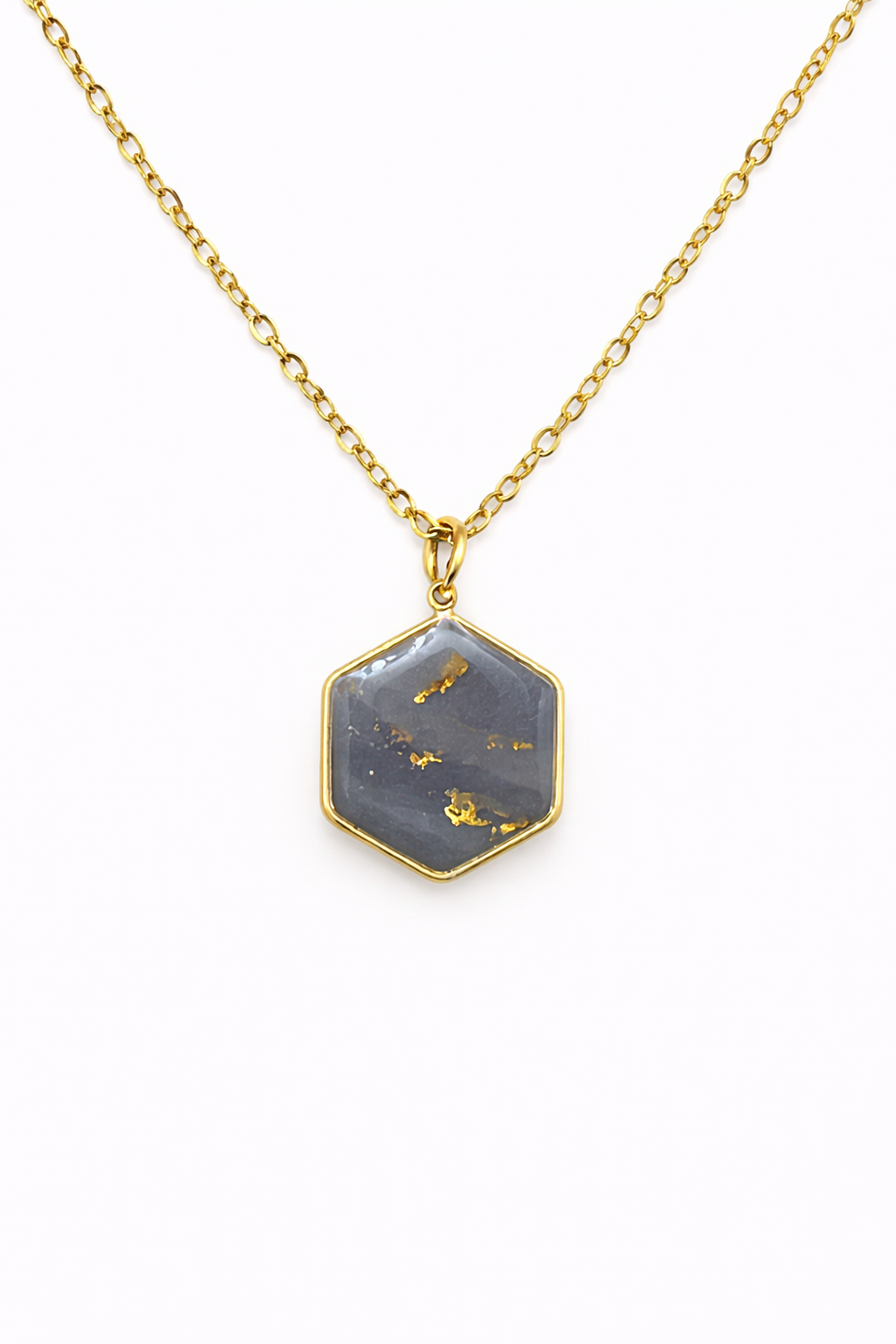 Halskette "Faux Stone Hexagon"