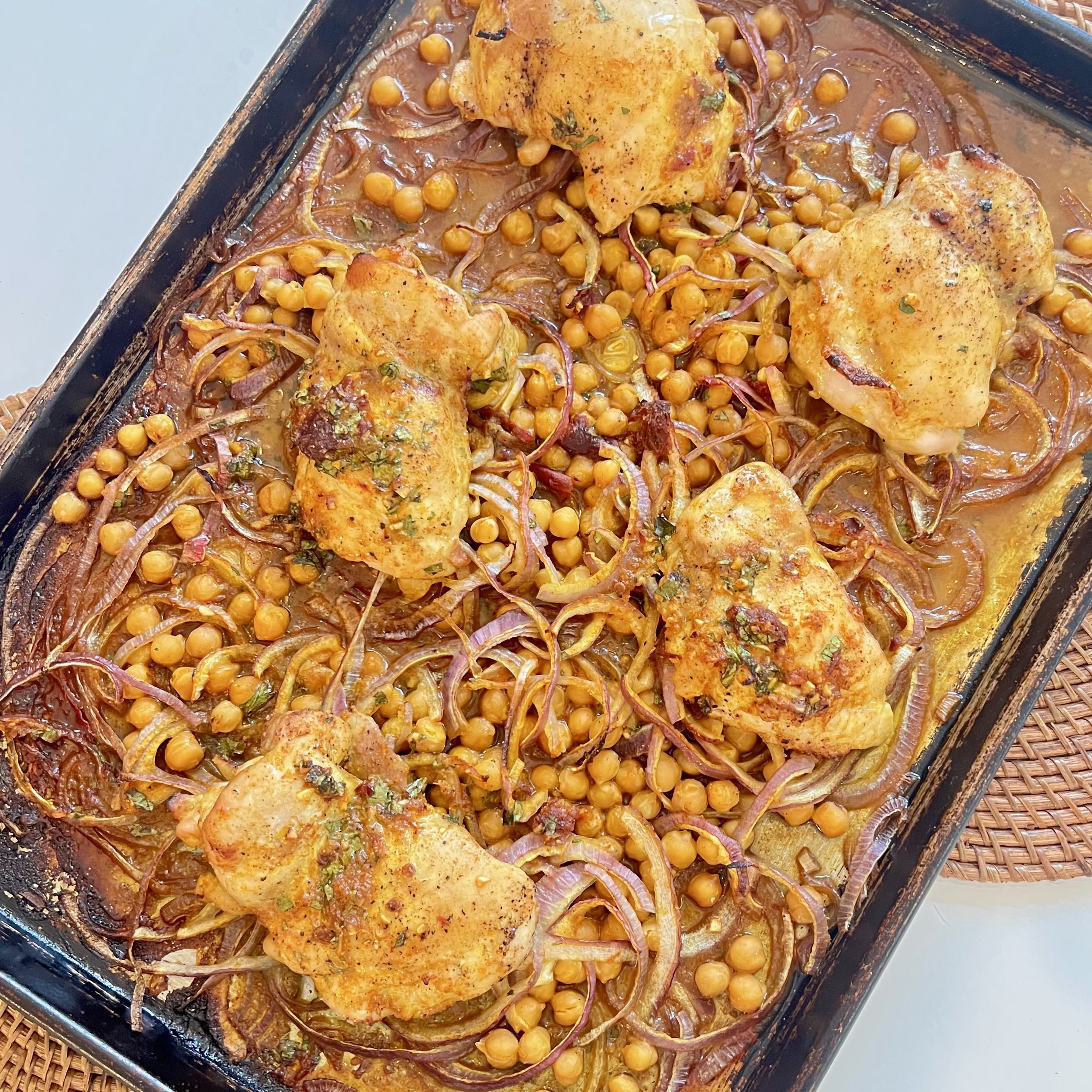 Moroccan Chicken with Harissa and Chickpeas