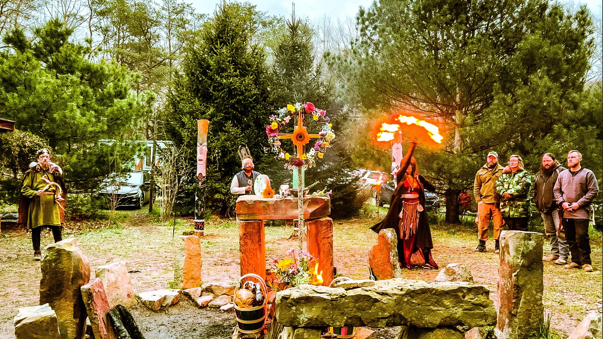 Freyr and Freyja fire ritual, Ohio 2022