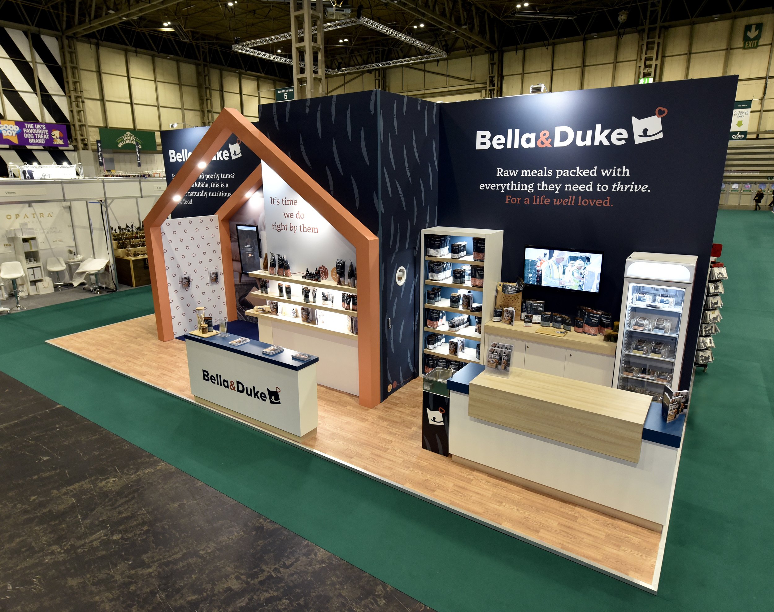 Bella and Duke Exhibition Stand at Crufts