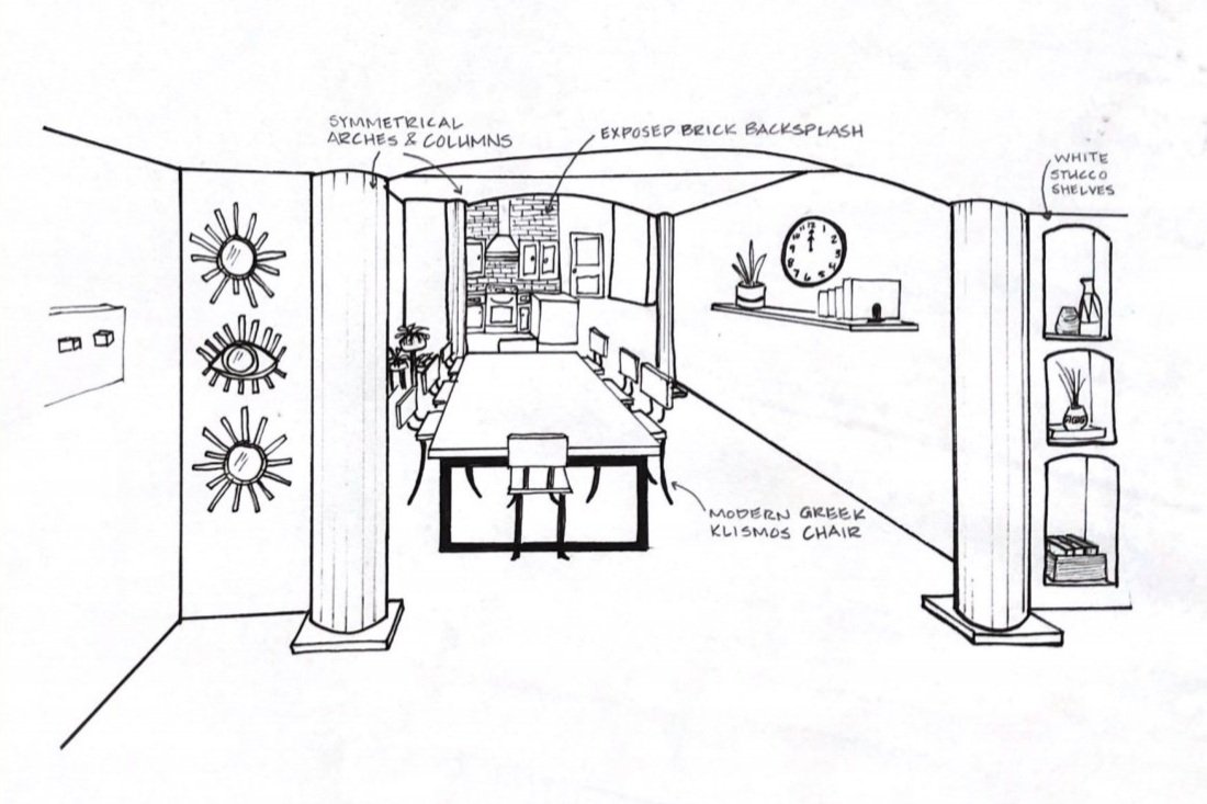Greek Home Dining & Kitchen View