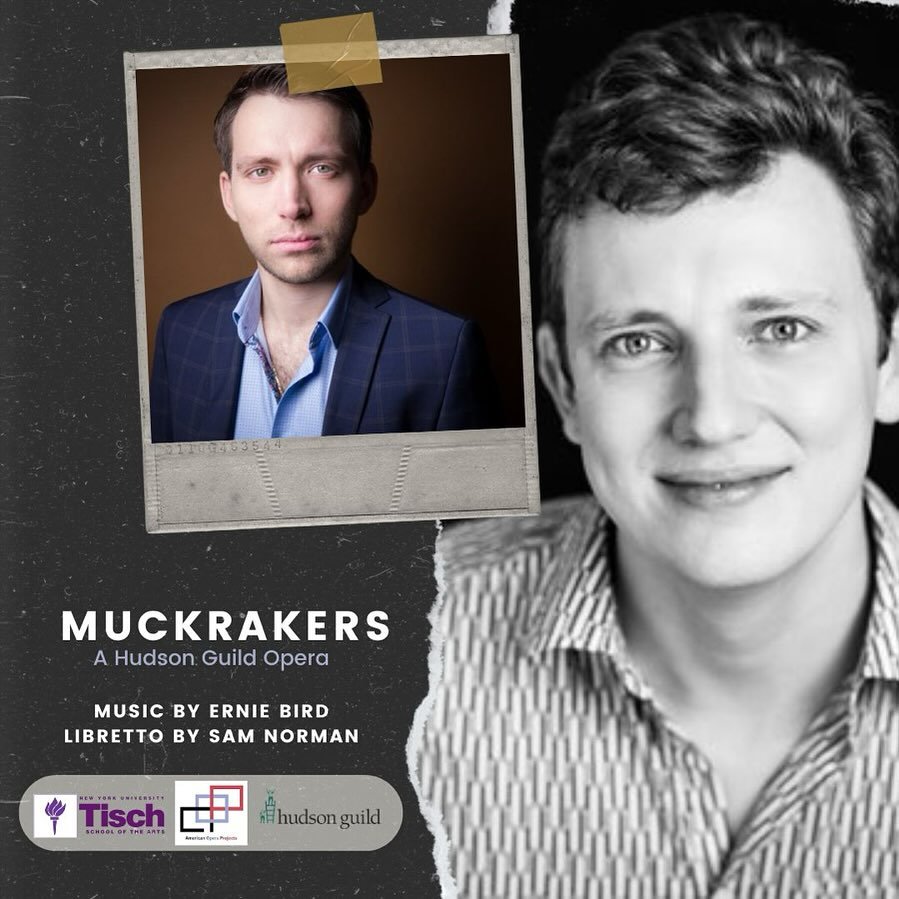 Tonight&rsquo;s the night!

Muckrakers &mdash; the very small opera I&rsquo;ve written with @imerniebird &mdash; gets its premiere this evening at NYU&rsquo;s Shubert Theatre.

A pair of refugees. An irritable customs official. An interrogation that 