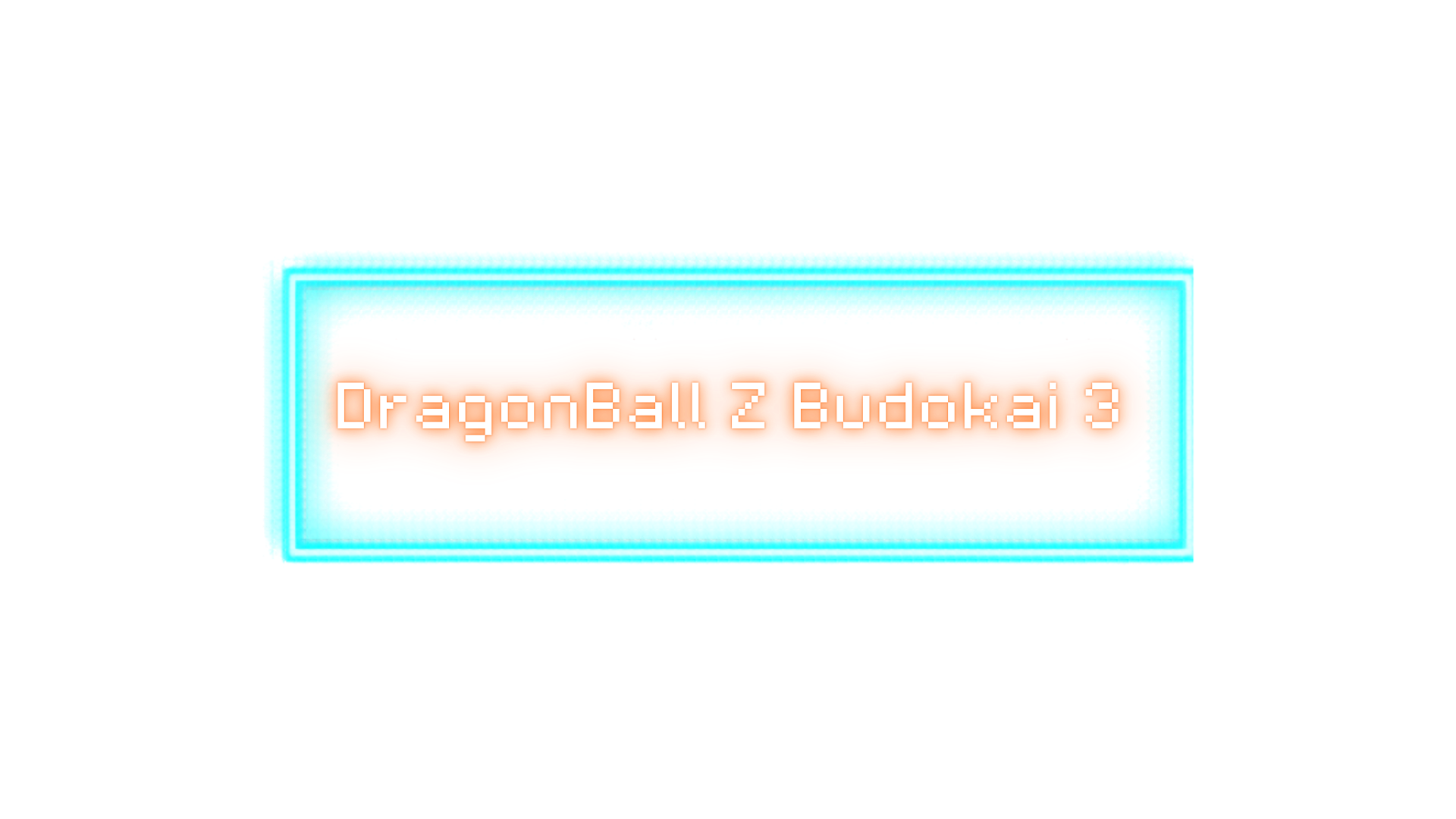 Screenshot di un titolo di un videogioco che dice 'DragonBall Z Budokai 3' con uno stile grafico digitale.