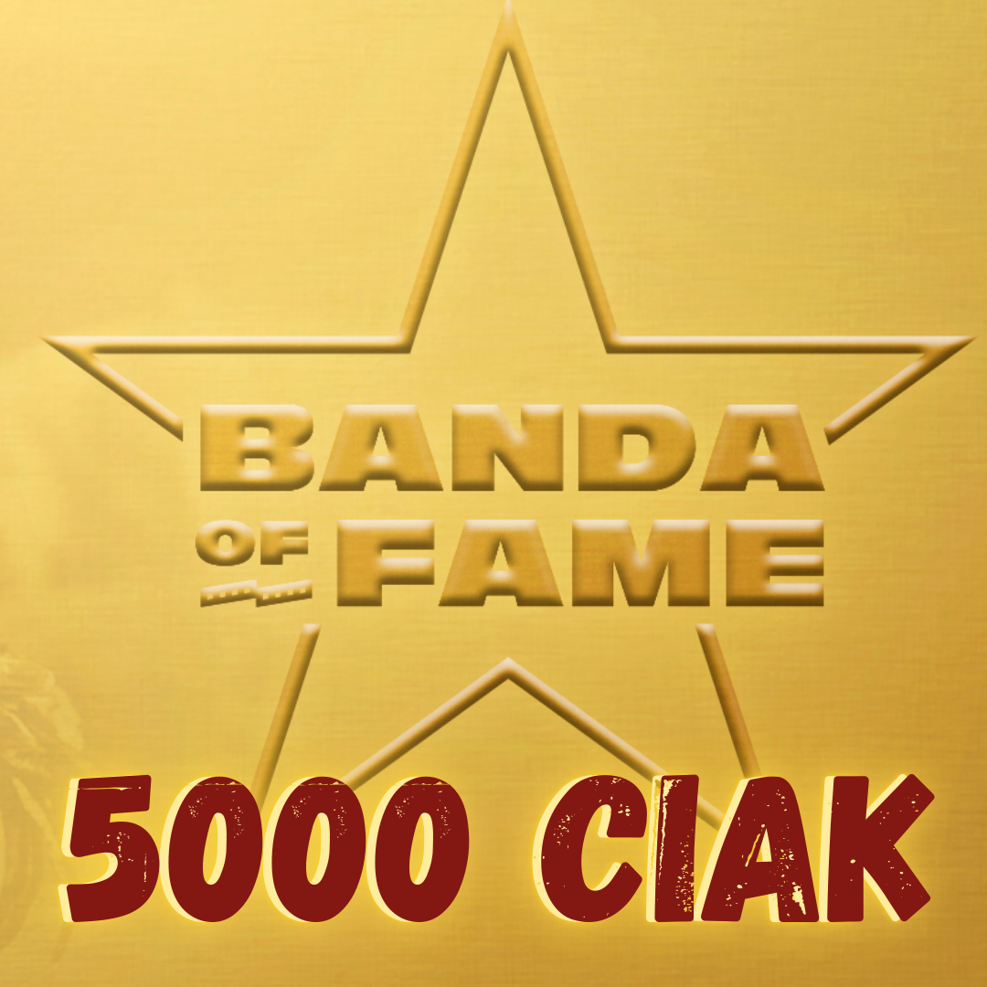Simbolo di una stella di riconoscimento con testo "Band of Fame" e "5000 Ciak" scritto sotto.