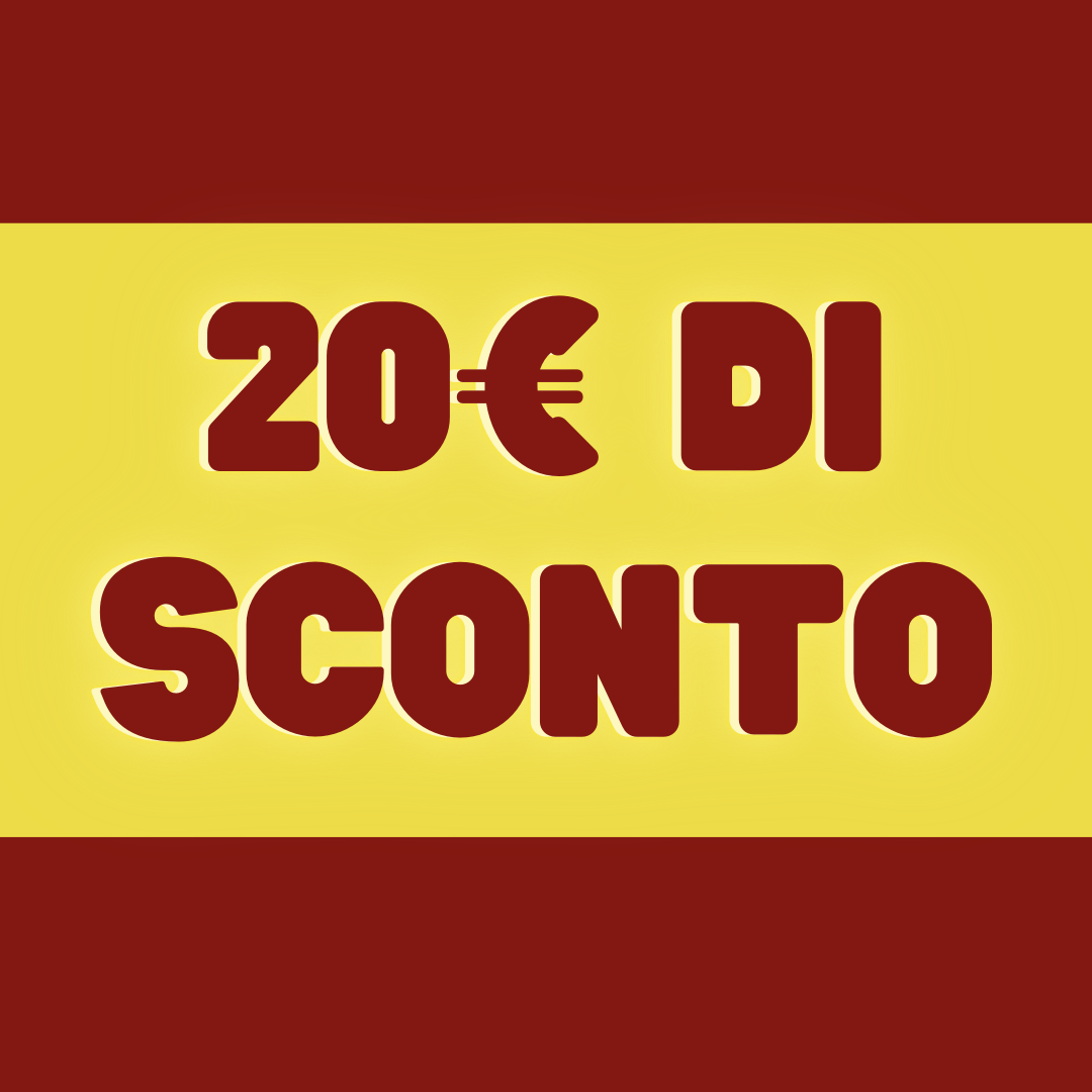 Cartellone pubblicitario che offre 20 euro di sconto.