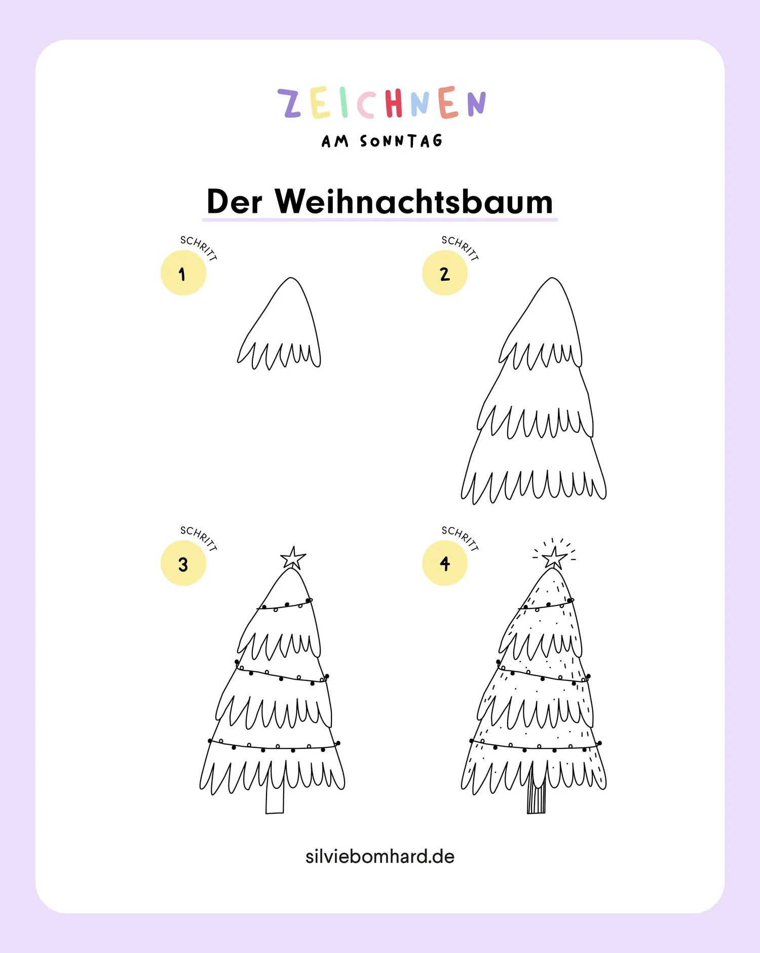 Ganz einfach einen Weihnachtsbaum zeichnen — Silvie Bomhard