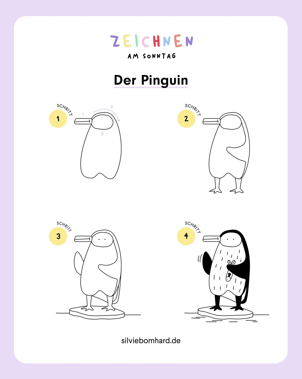 Pinguin Zeichnen Lernen Pinguin Zeichnen Zeichnen Lernen Zeichnen