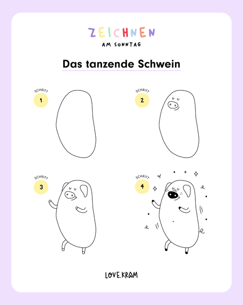  Foto zu Ganz einfach zeichnen: Das Glücksschwein — Silvie Bomhard 