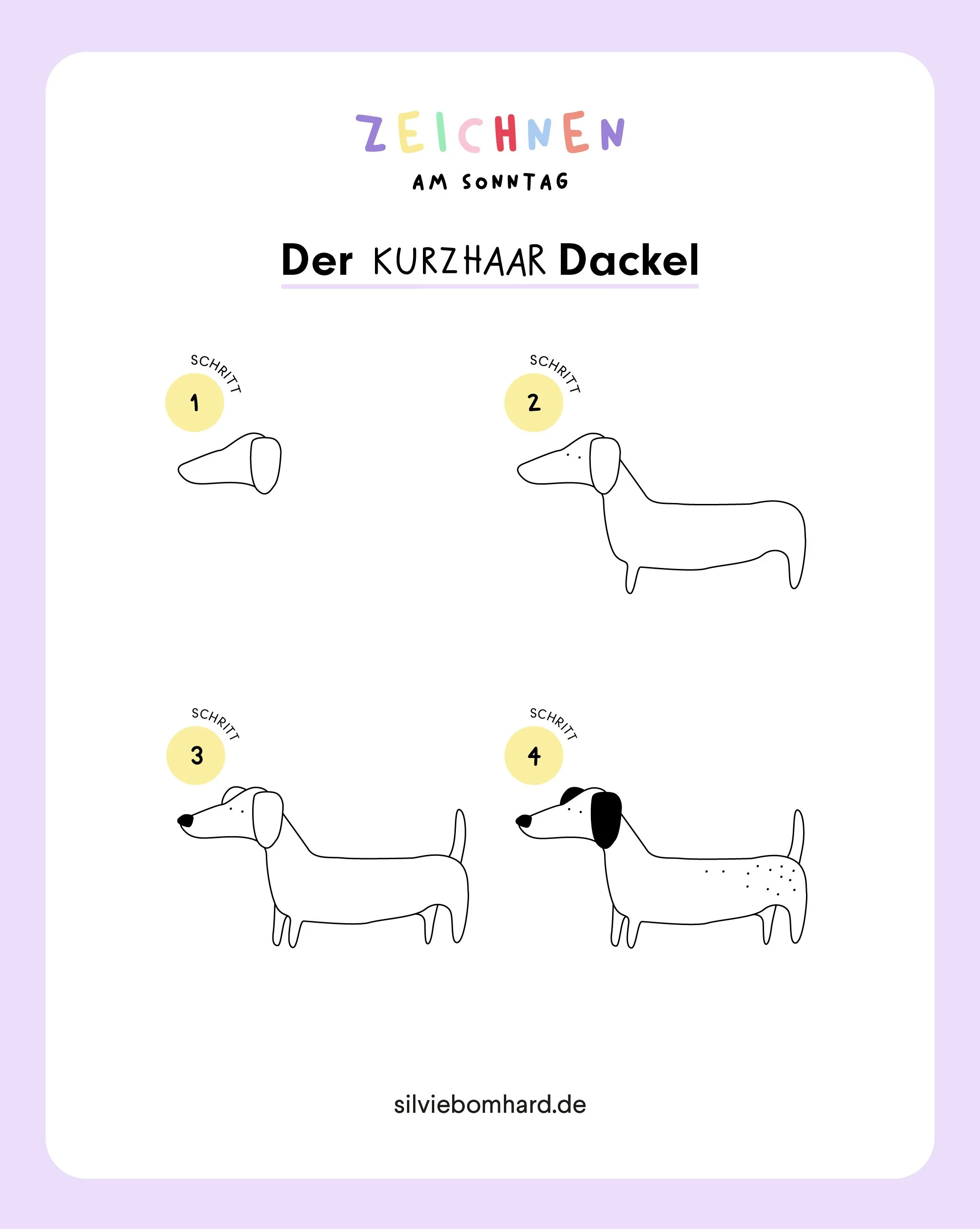 Dackel zeichnen: Eine lustige Anleitung für Rauhaar, Kurzhaar und