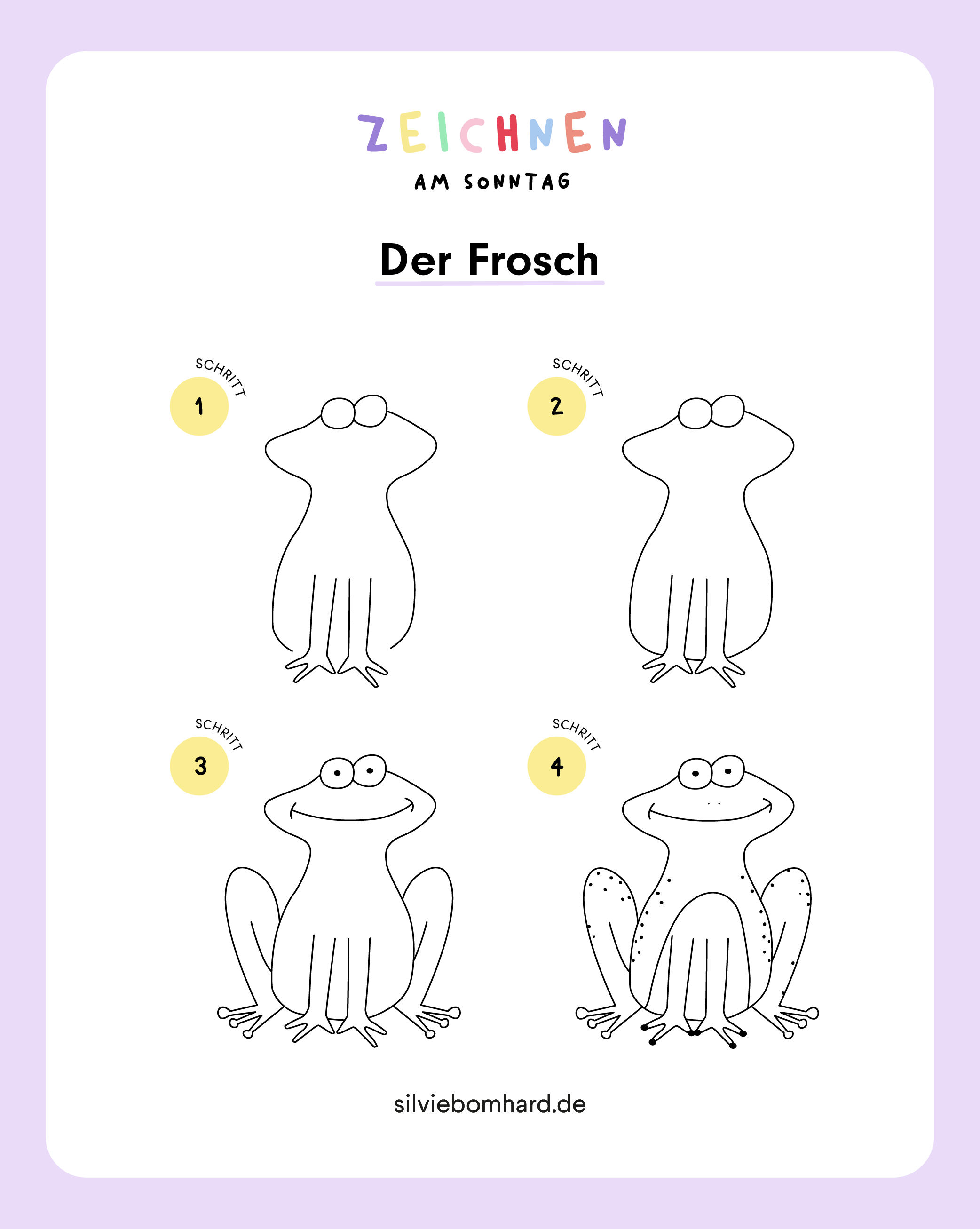  Foto zu Ganz einfach einen lustigen Frosch zeichnen — Silvie Bomhard 