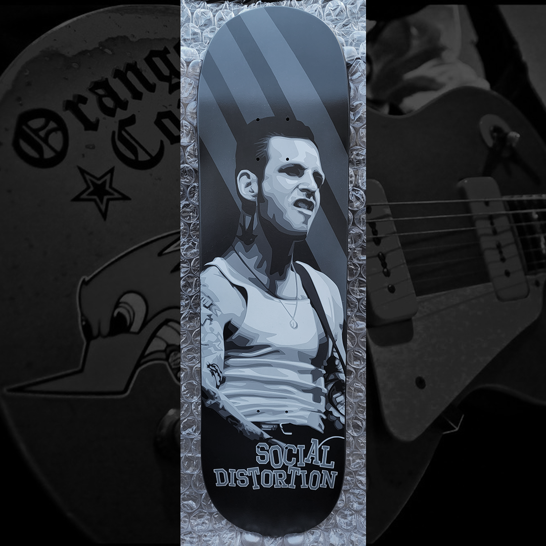 $300 - Social Distortion - hand painted skate deck