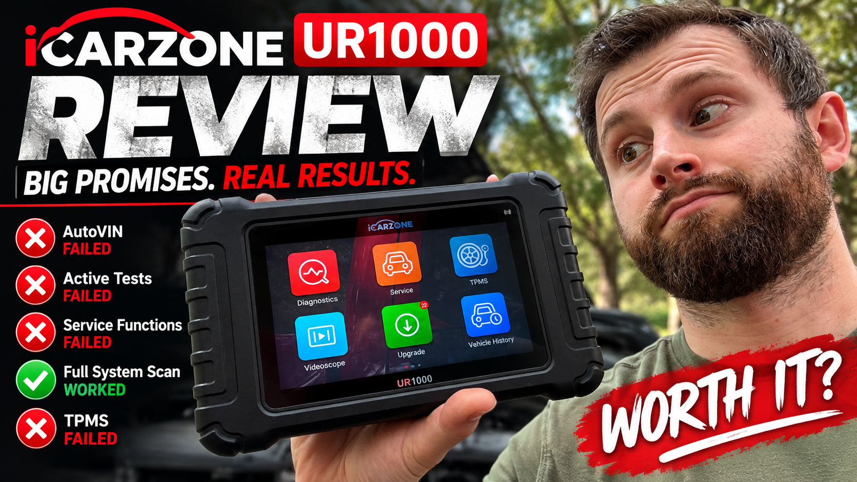 ICARZONE UR1000 Review: This OBD2 Scanner Couldn't Finish the Job