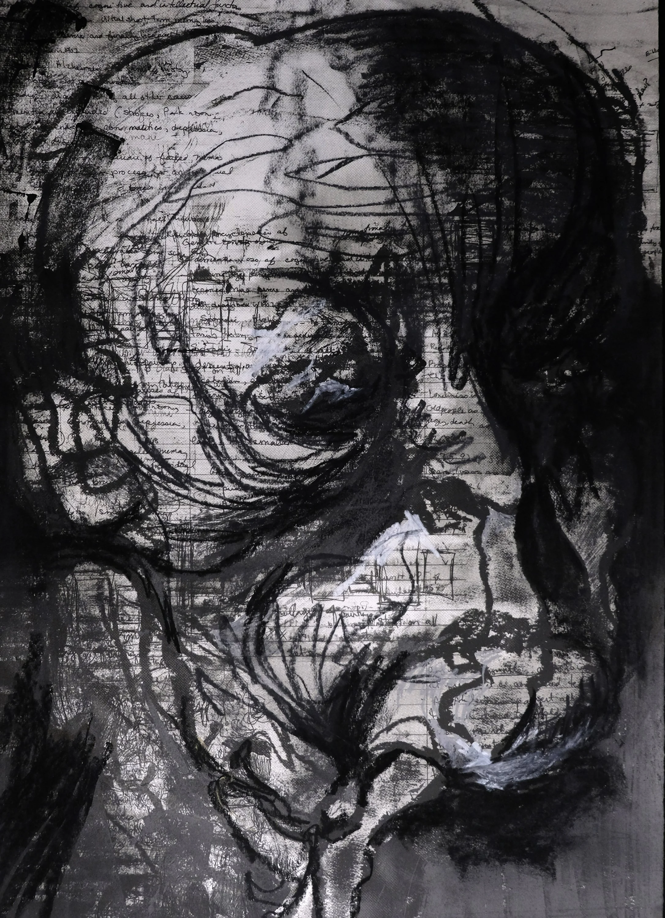 Deteriorate 6, 2006, Lithograph charcoal and ink, 22 x 30 in