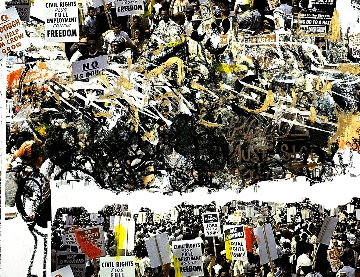 Protest (Print) 8,
2020,
lithograph screenprint and cut paper and ink,
17 x 22 inches