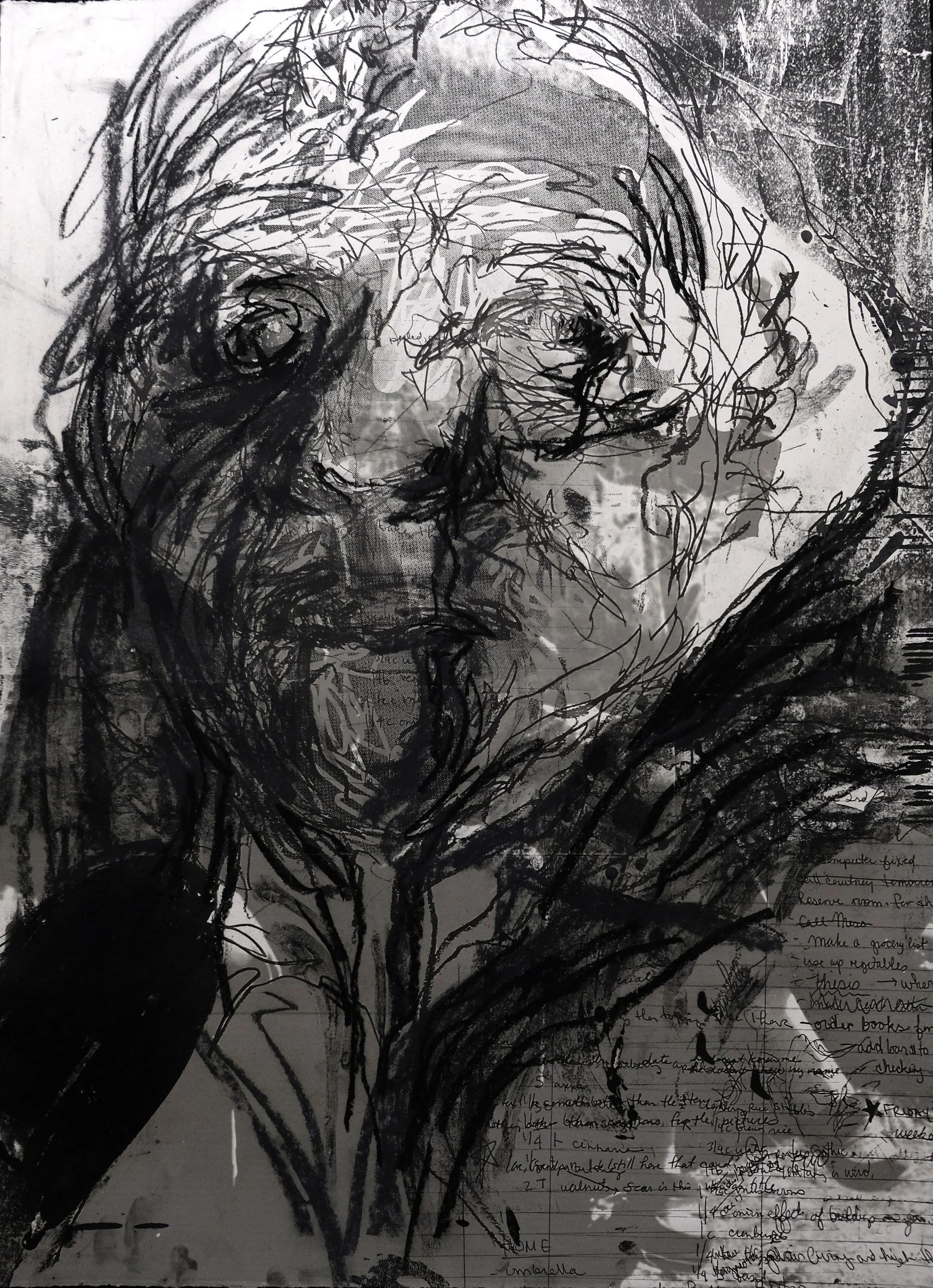 Deteriorate 3, 2006, Lithograph charcoal and ink, 22 x 30 in