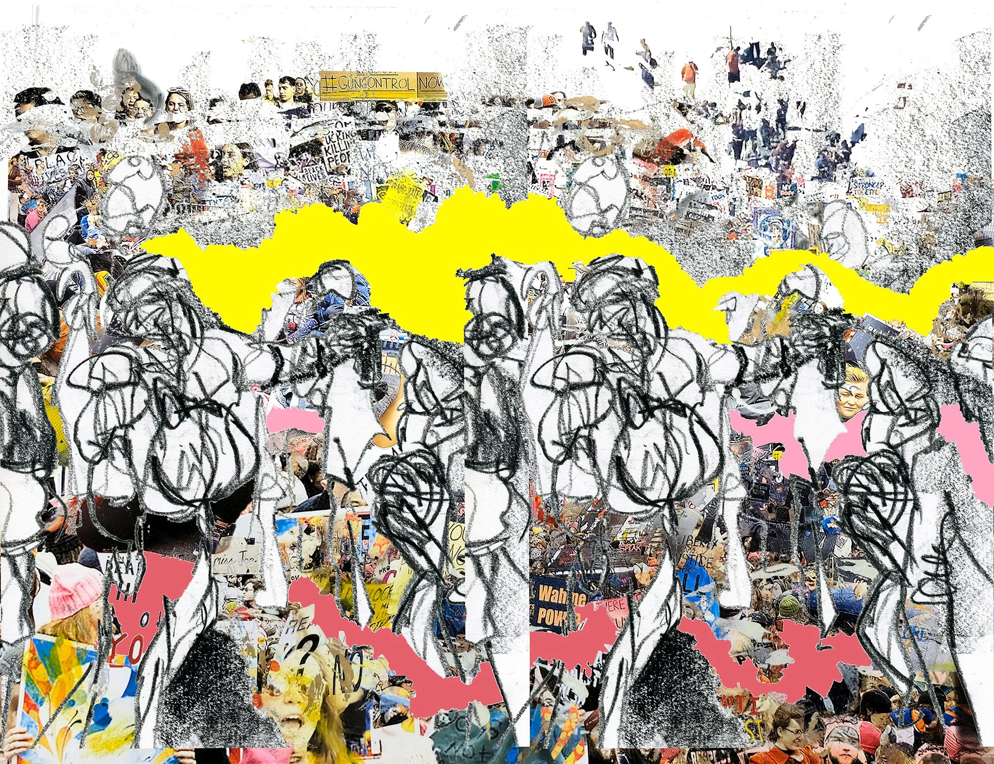 Protest with Veins 7,
2022,
lithograph screenprint and cut paper,
28 x 36 inches