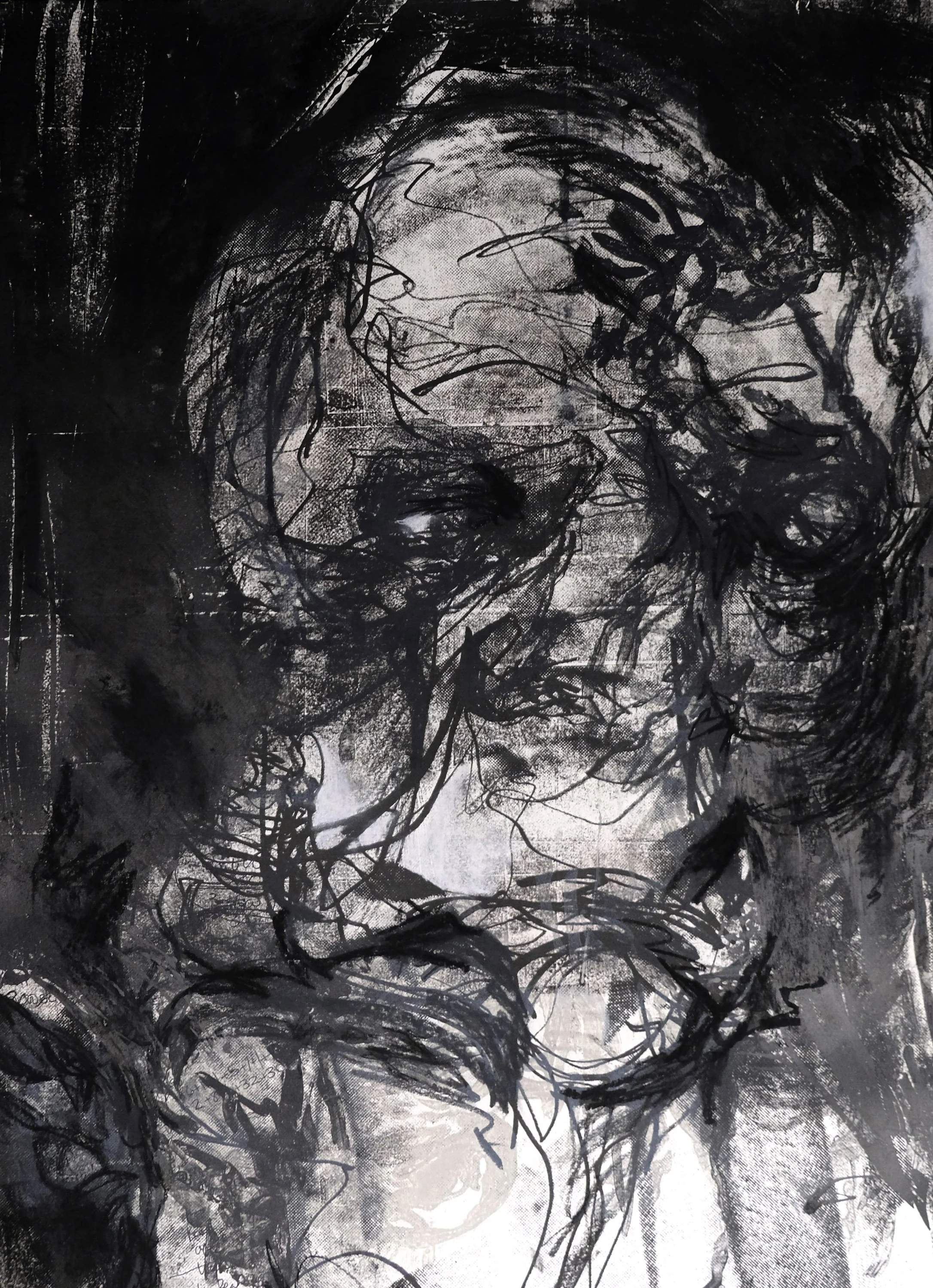 Deteriorate 8, 2006, Lithograph charcoal and ink, 22 x 30 in