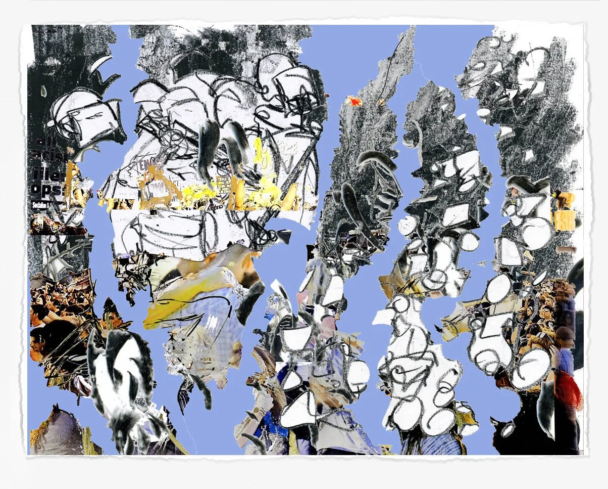 Protest with Veins 22,
2025, 
lithograph, screenprint, and cut paper,
28 x 36 in