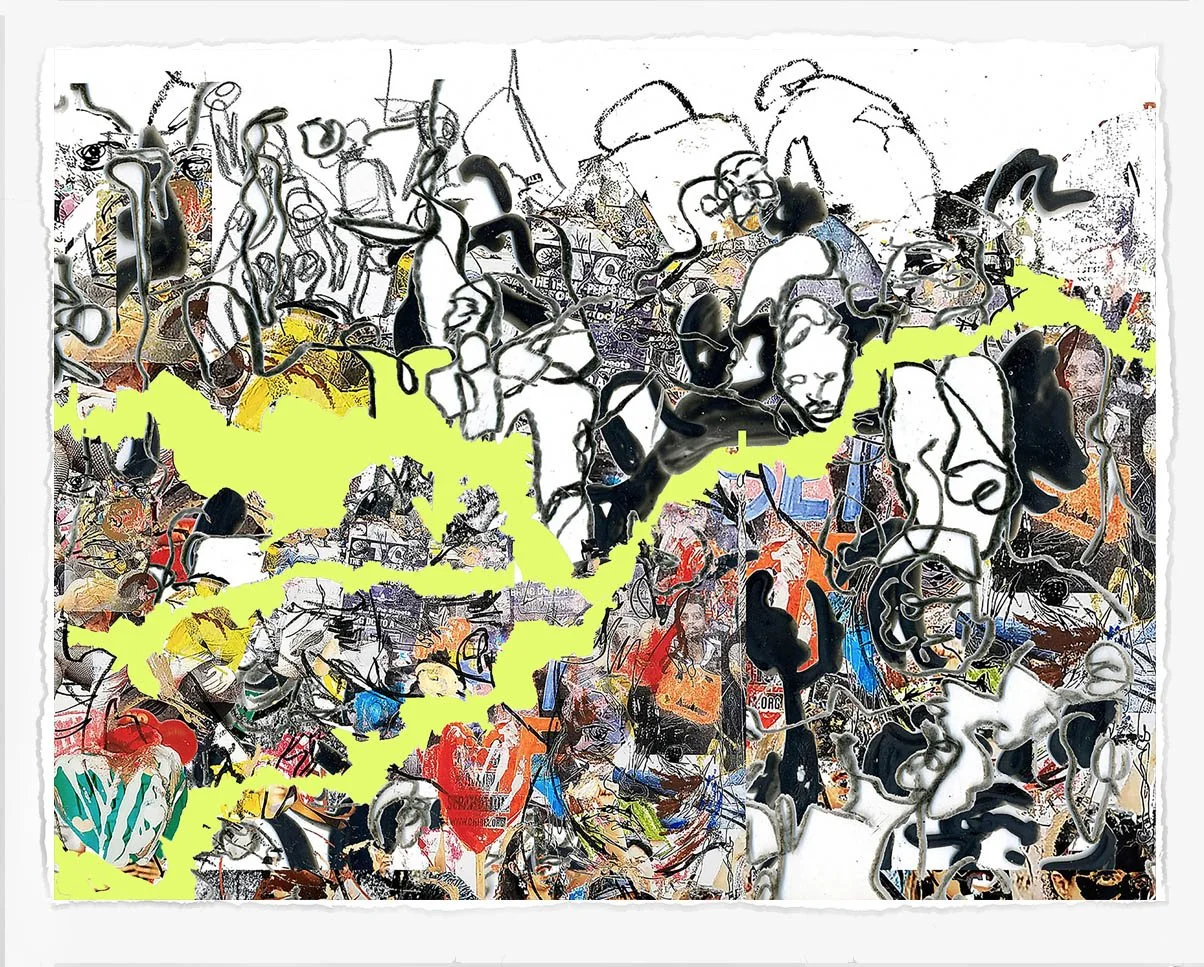 Protest with Veins 11,
2023, 
lithograph screenprint and cut paper,
28 x 36 in