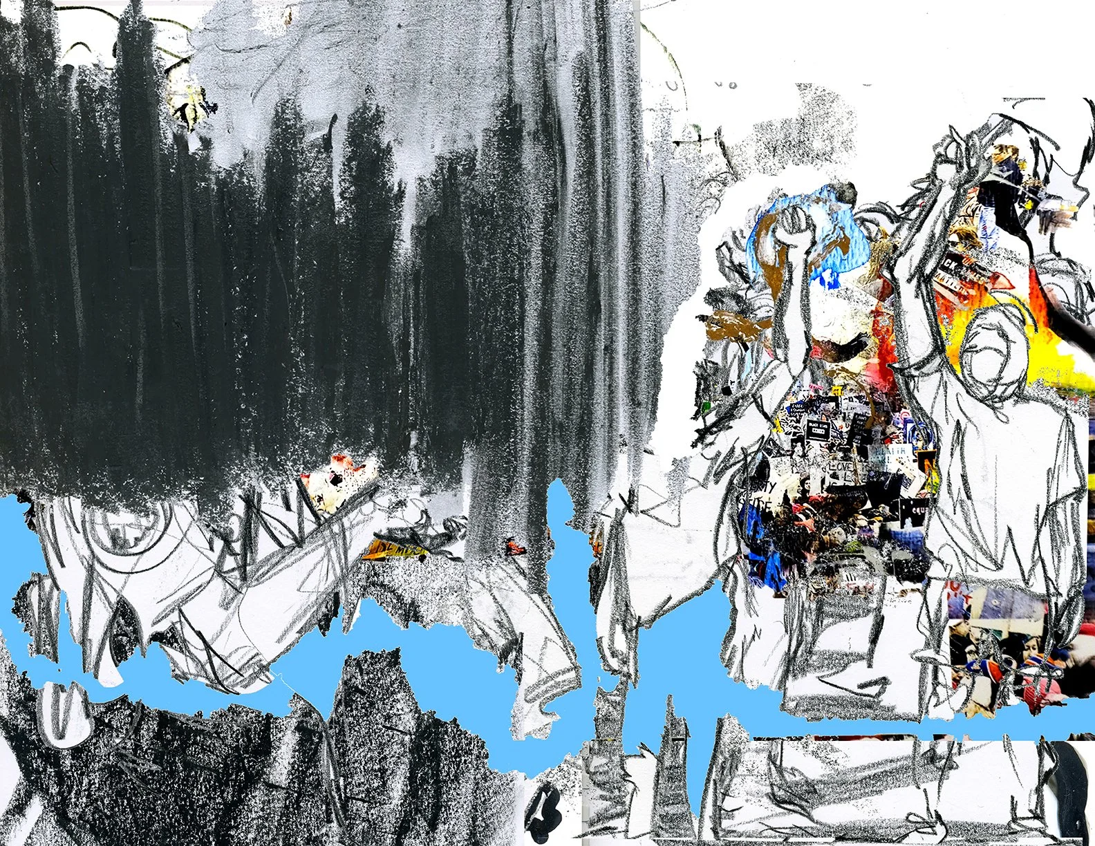 Protest with Veins 10,
2023,
lithograph screenprint and cut paper,
28 x 36 inches