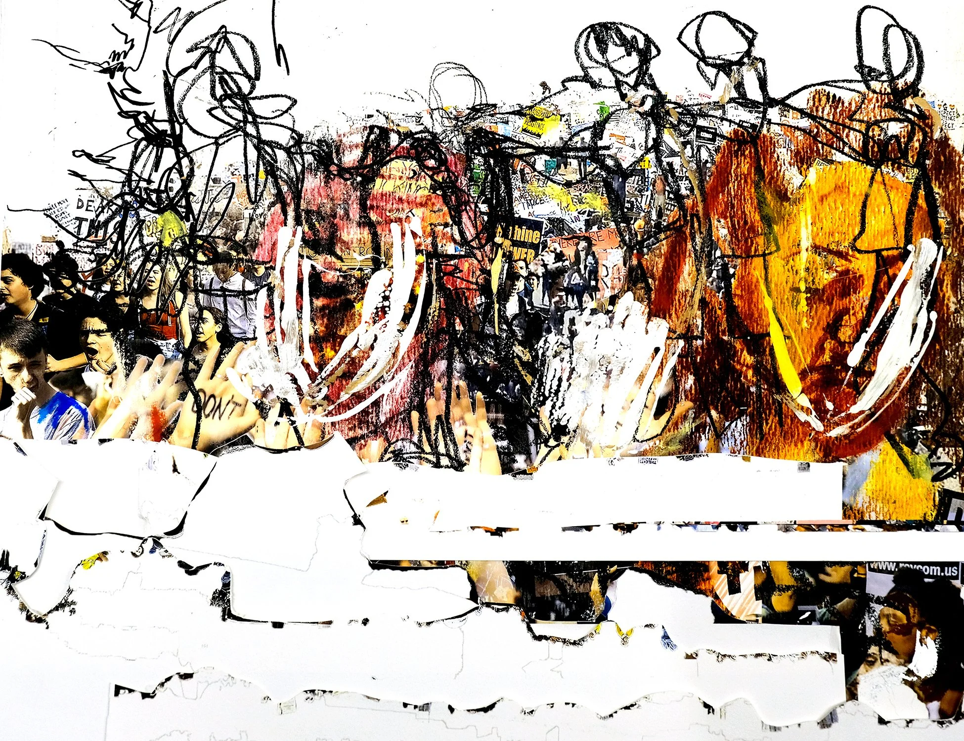 Protest (Print) 6,
2020,
lithograph screenprint and cut paper and ink,
17 x 22 inches