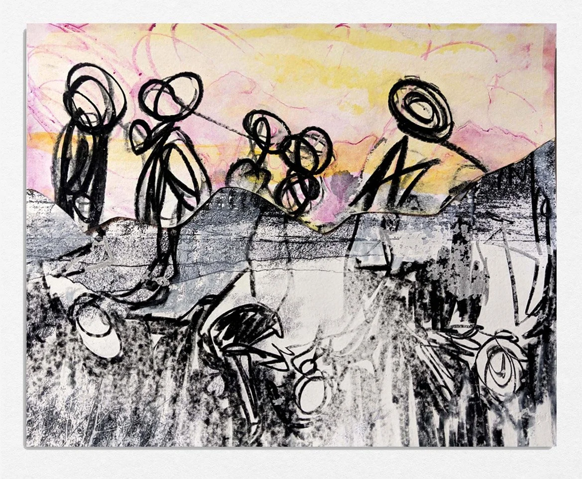 Untitled, 
2025, 
monotype,
8 x 10 in