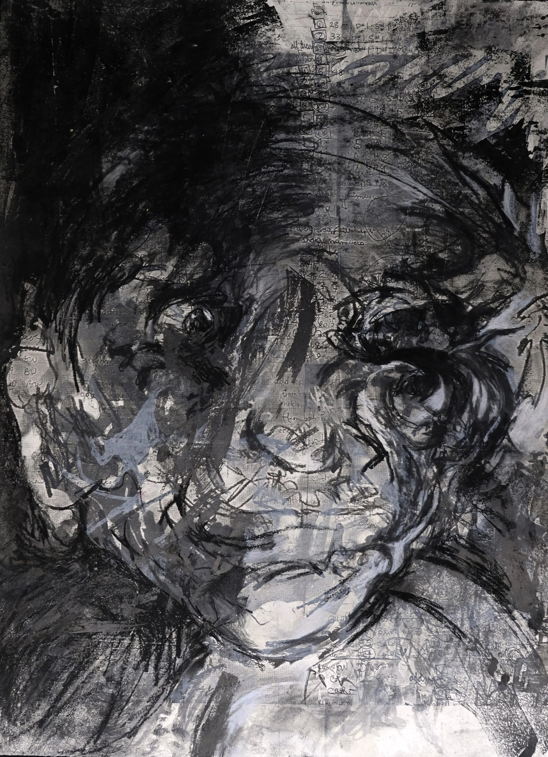 Deteriorate 9, 2006, Lithograph charcoal and ink, 22 x 30 in