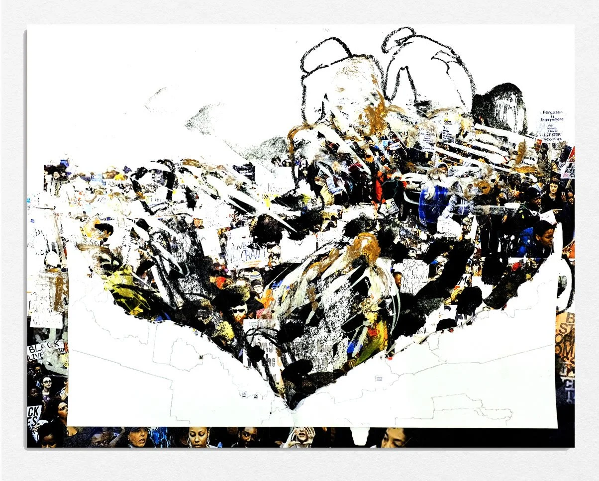 Protest (Print) 4, 
2019,
Lithograph screenprint cut paper, 
17 x 22 in