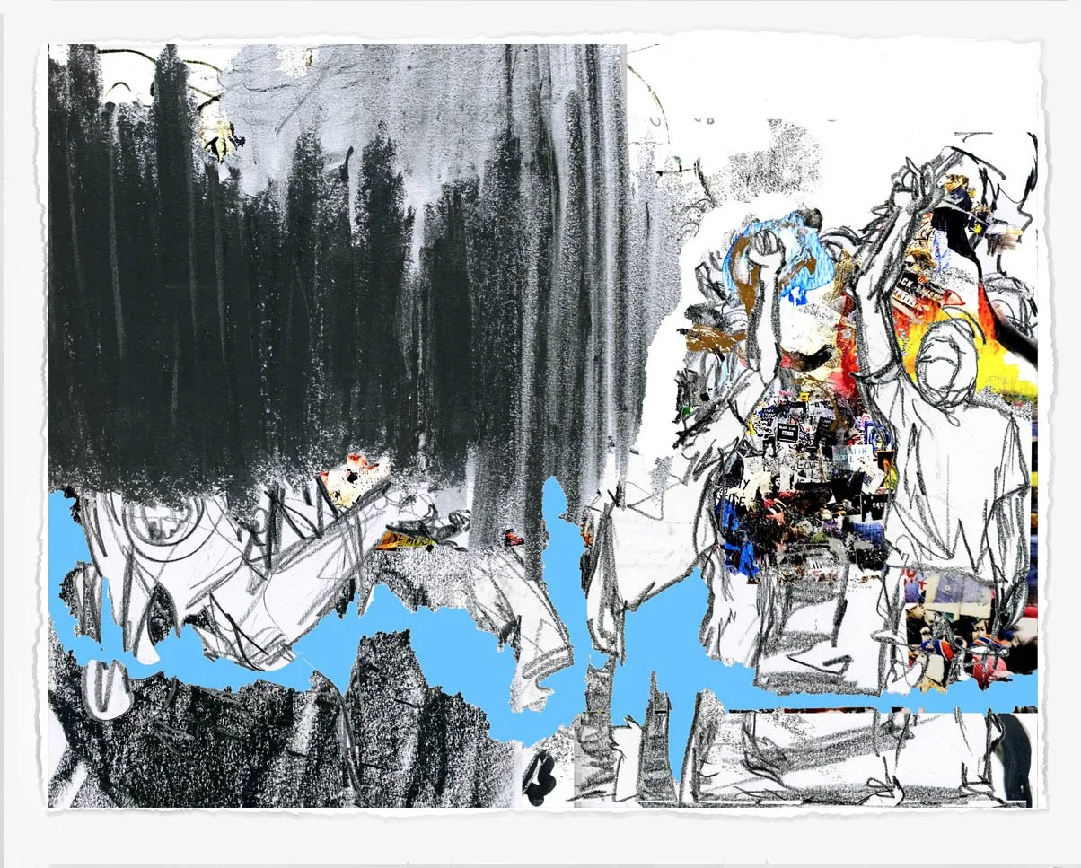 Protest with Veins 10,
2023, 
lithograph screenprint and cut paper,
28 x 36 in