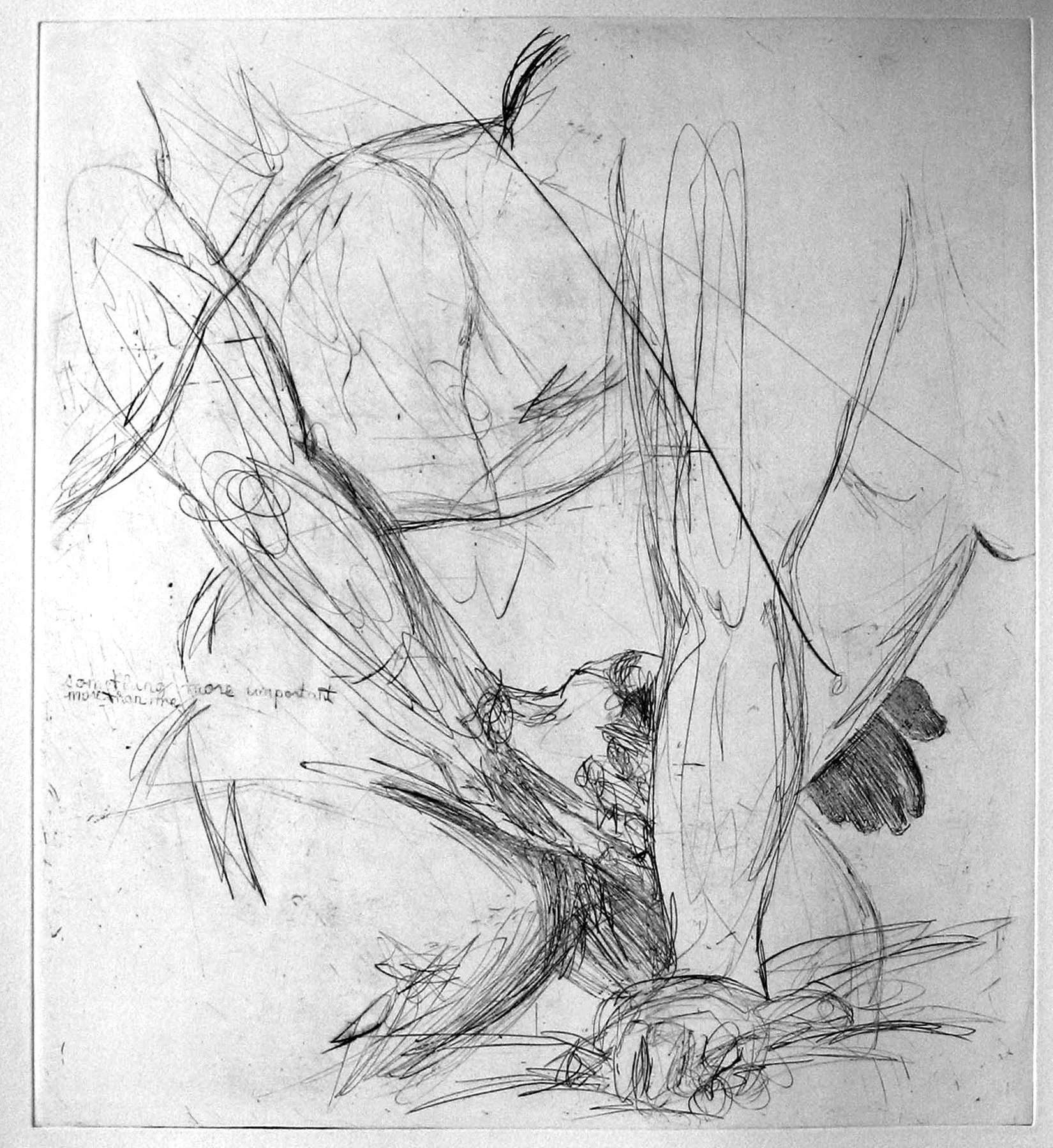 More than me 4, 2008, Drypoint on BFK, 20 x 30 in