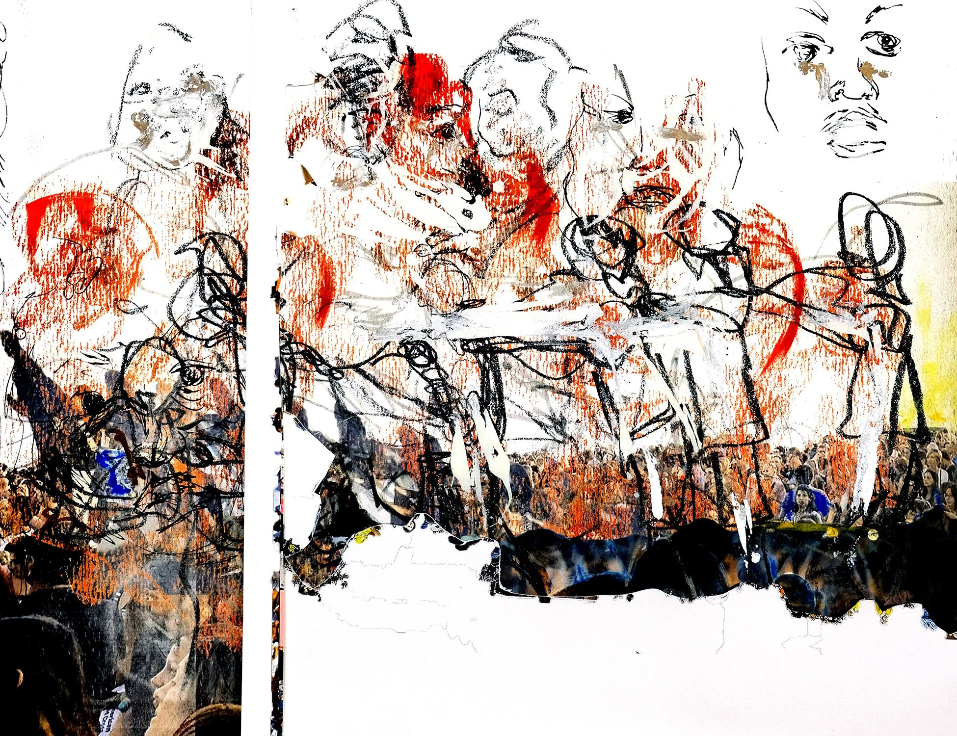 Protest (Print) 10,
2020,
lithograph screenprint and cut paper and ink,
17 x 22 inches