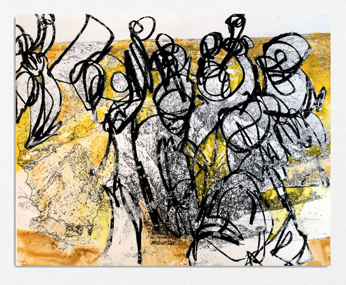 Untitled, 
2025, 
monotype,
8 x 10 in