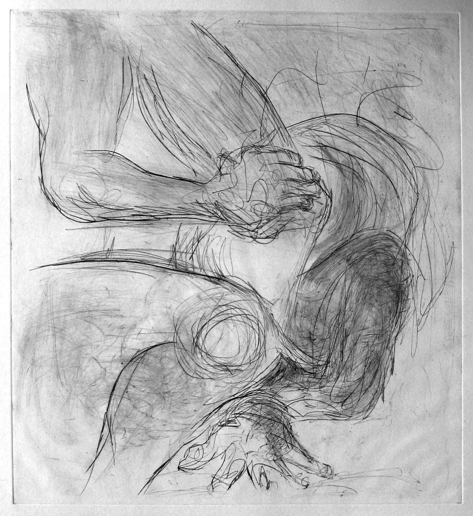 More than me 6, 2008, Drypoint on BFK, 20 x 30 in