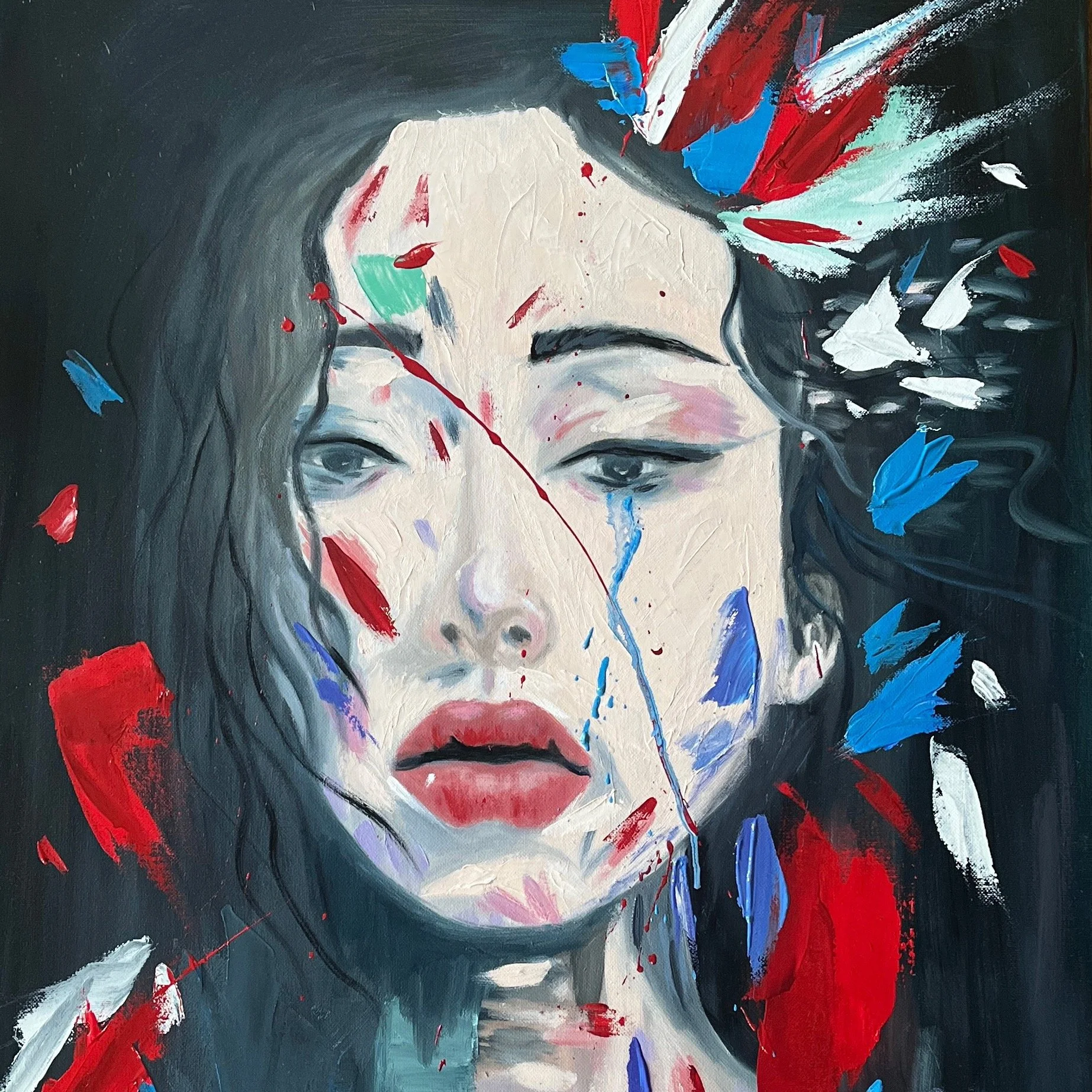 Peyton Le, Invisible Struggle. 2023. Oil.