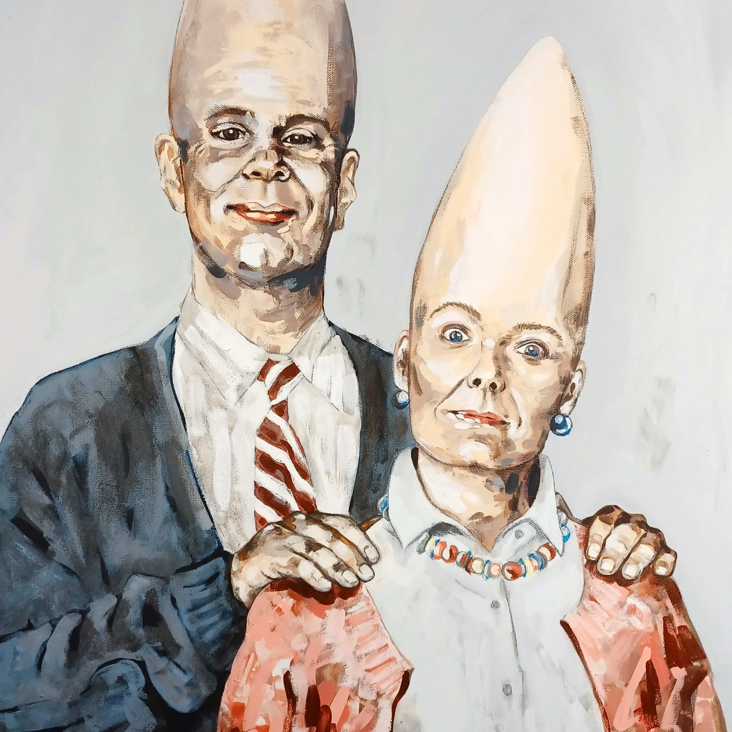 Lacey Eidem, Coneheads. 2023. Acrylic on Canvas.
