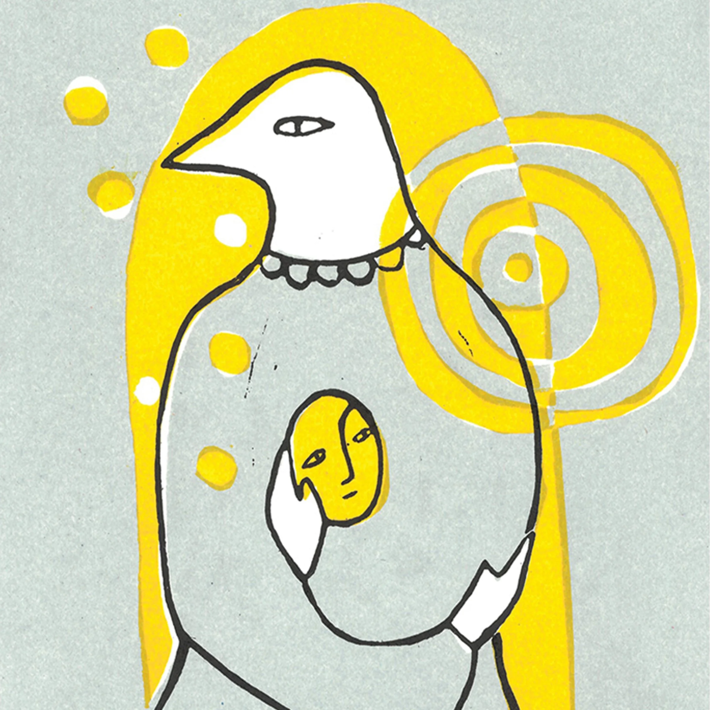 Maedeh Asgharpour, Bird’s Look. 2021. Linocut.