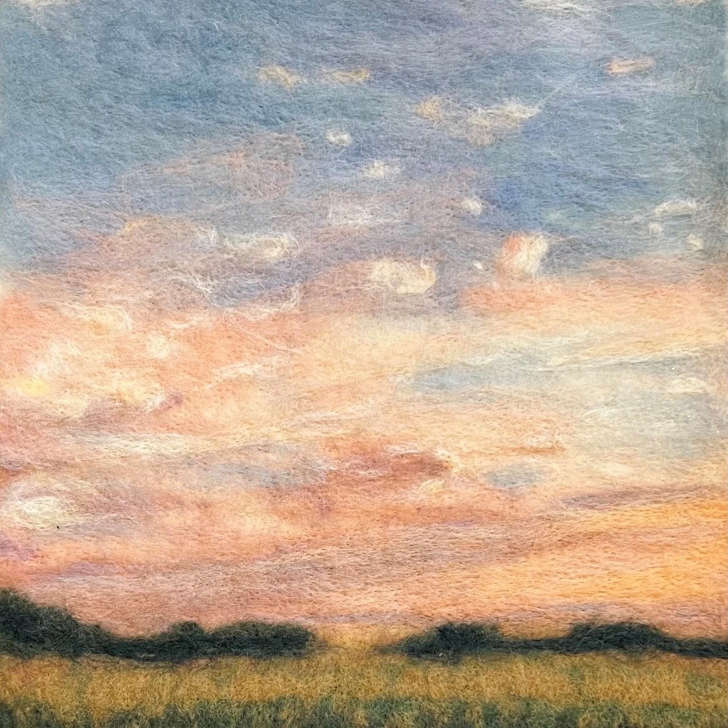 Carol Cook Geu, Vermillion Sunset No. 5. 2022. Wool.