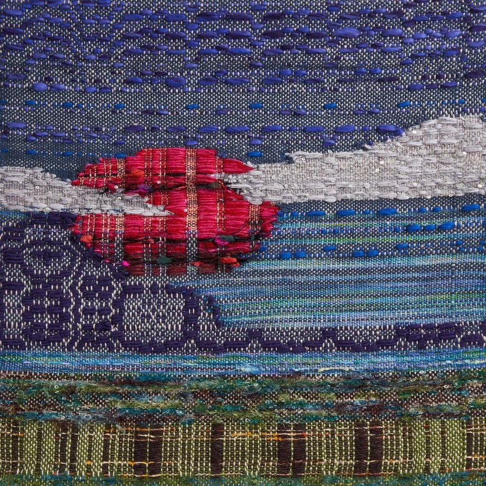 Phyllis W. Packard, Blood Moon. 2021. Woven Tapestry.