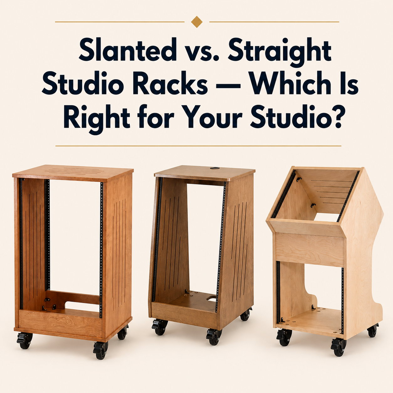 Slanted vs. Straight Studio Racks — Which Is Right for Your Studio?