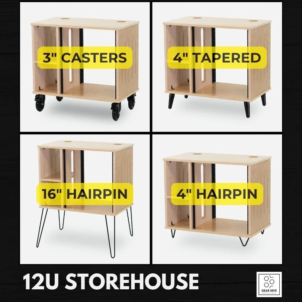 Gear Hive 12U Storehouse leg and caster options