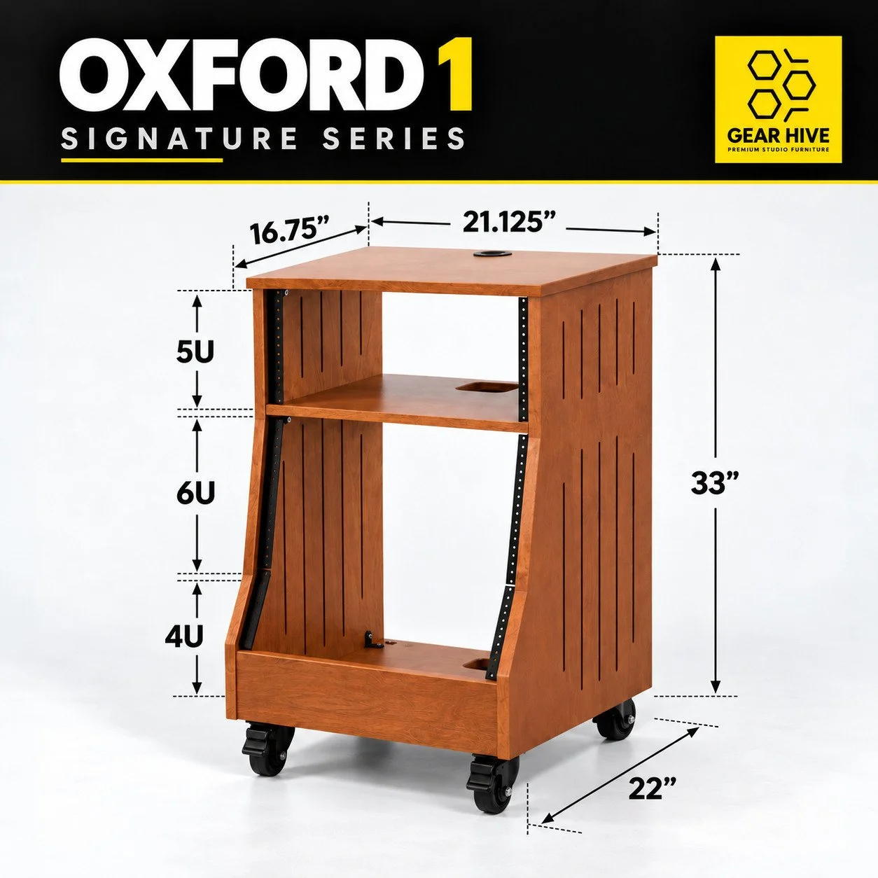 Oxford 1 slanted studio rack dimensions — Gear Hive Signature Series
