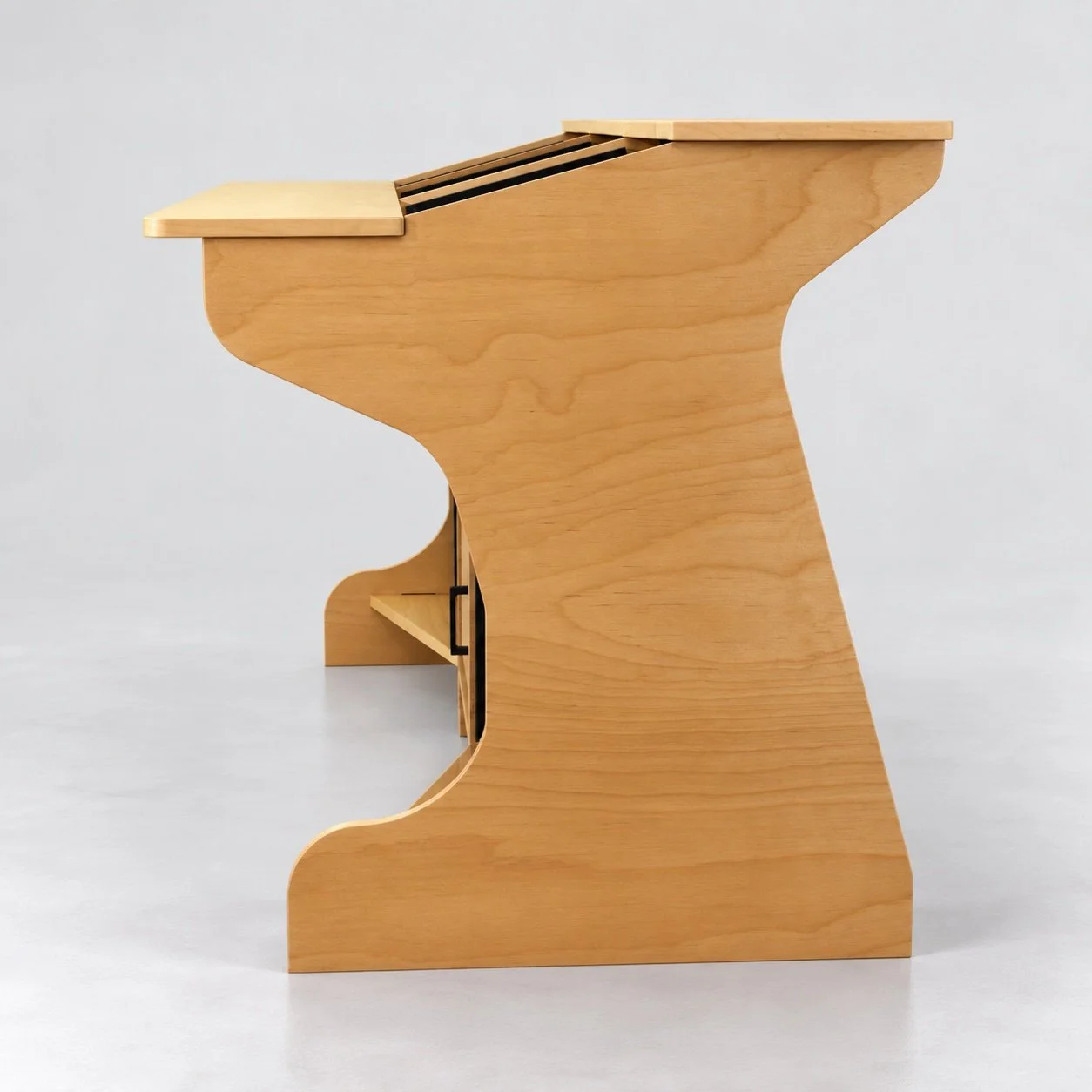 London 3 Golden Oak premium wood recording studio workstation — Gear Hive