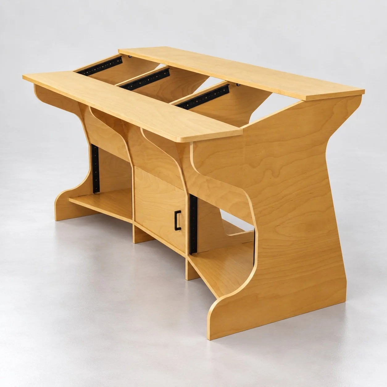 London 3 Golden Oak premium wood recording studio workstation — Gear Hive